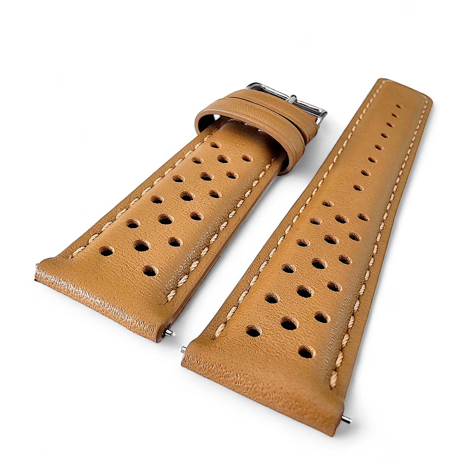 Horween Leather Rally Watch Strap Light Brown 18mm - Wrist Envy