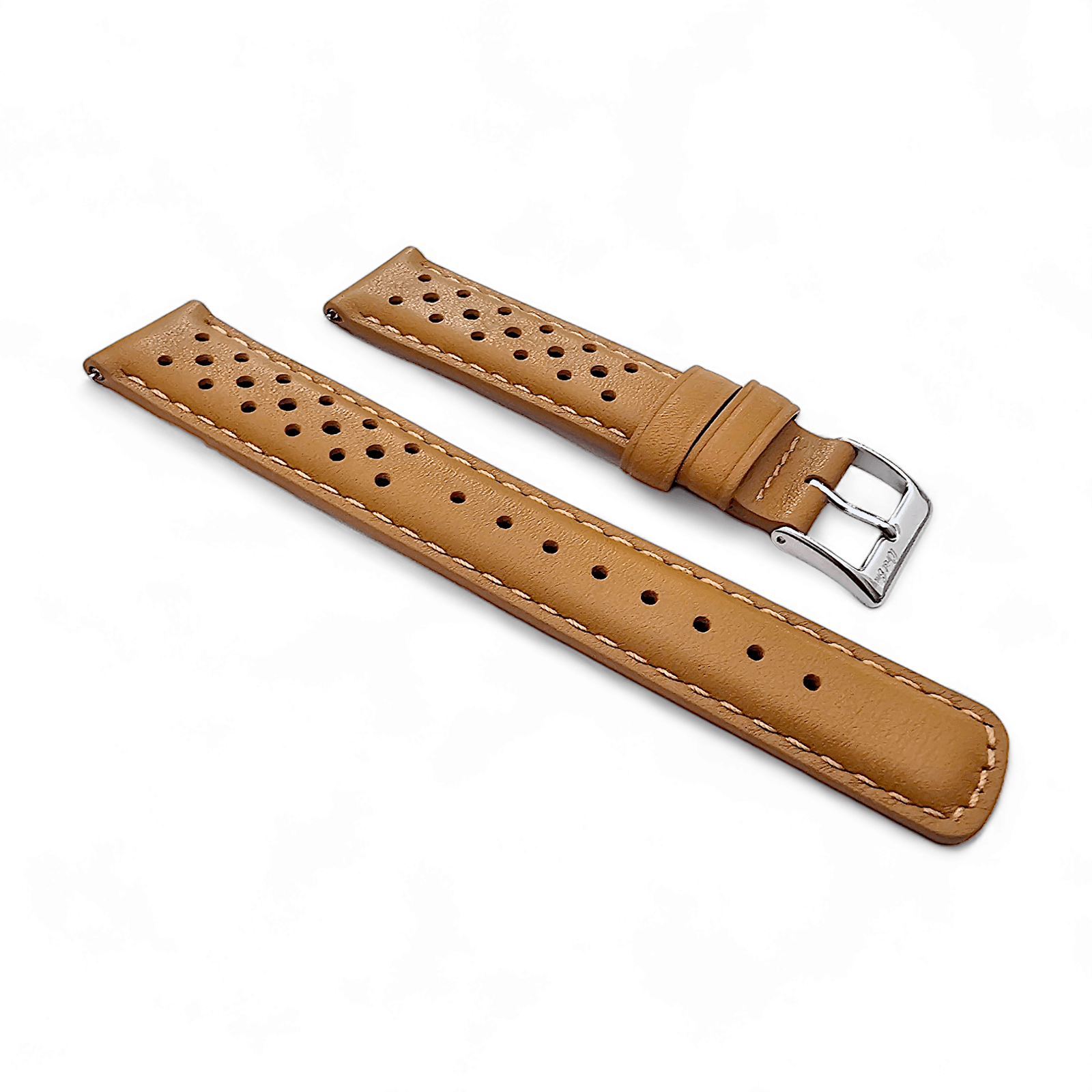 Horween Leather Rally Watch Strap Light Brown 18mm - Wrist Envy