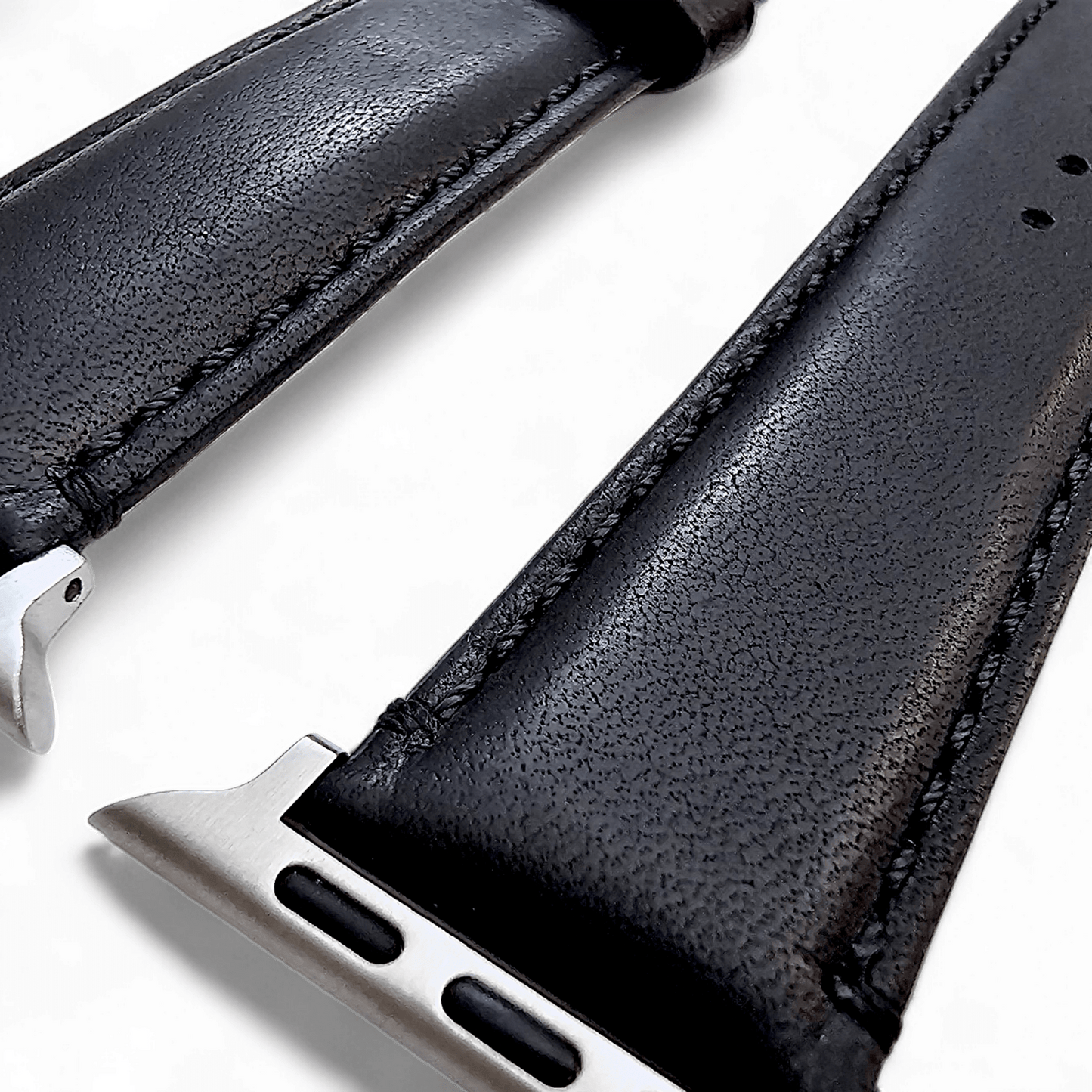 Horween Leather Watch Strap For Apple IWatch Black - Wrist Envy