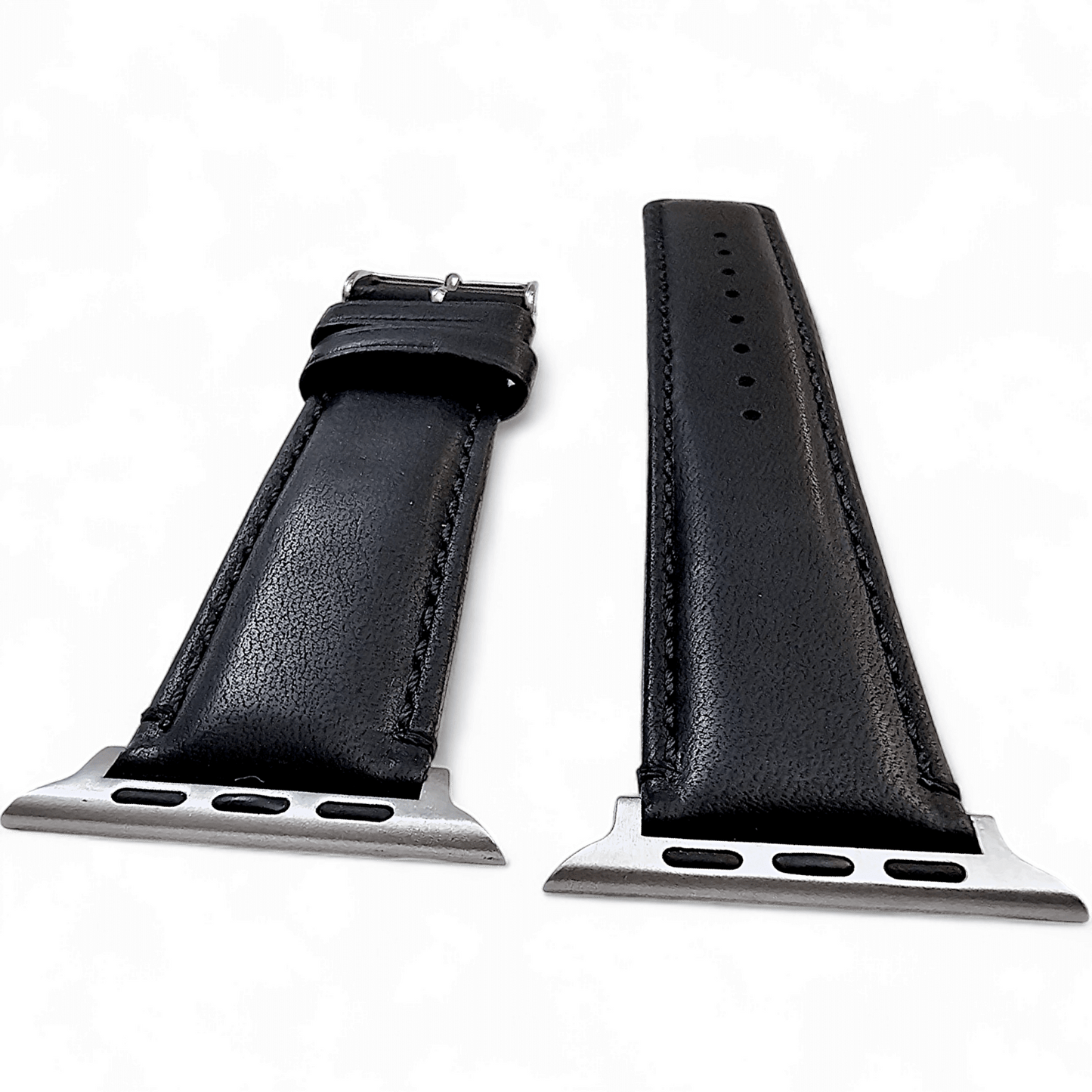 Horween Leather Watch Strap For Apple IWatch Black - Wrist Envy