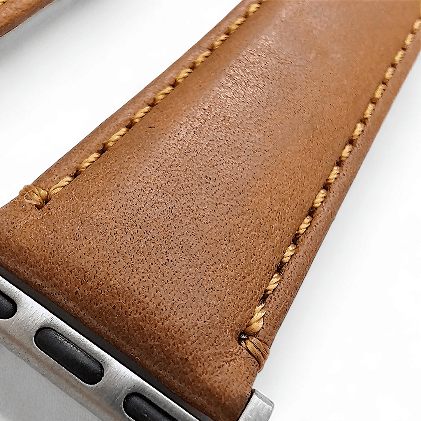 Horween Leather Watch Strap For Apple IWatch Caramel Brown - Wrist Envy