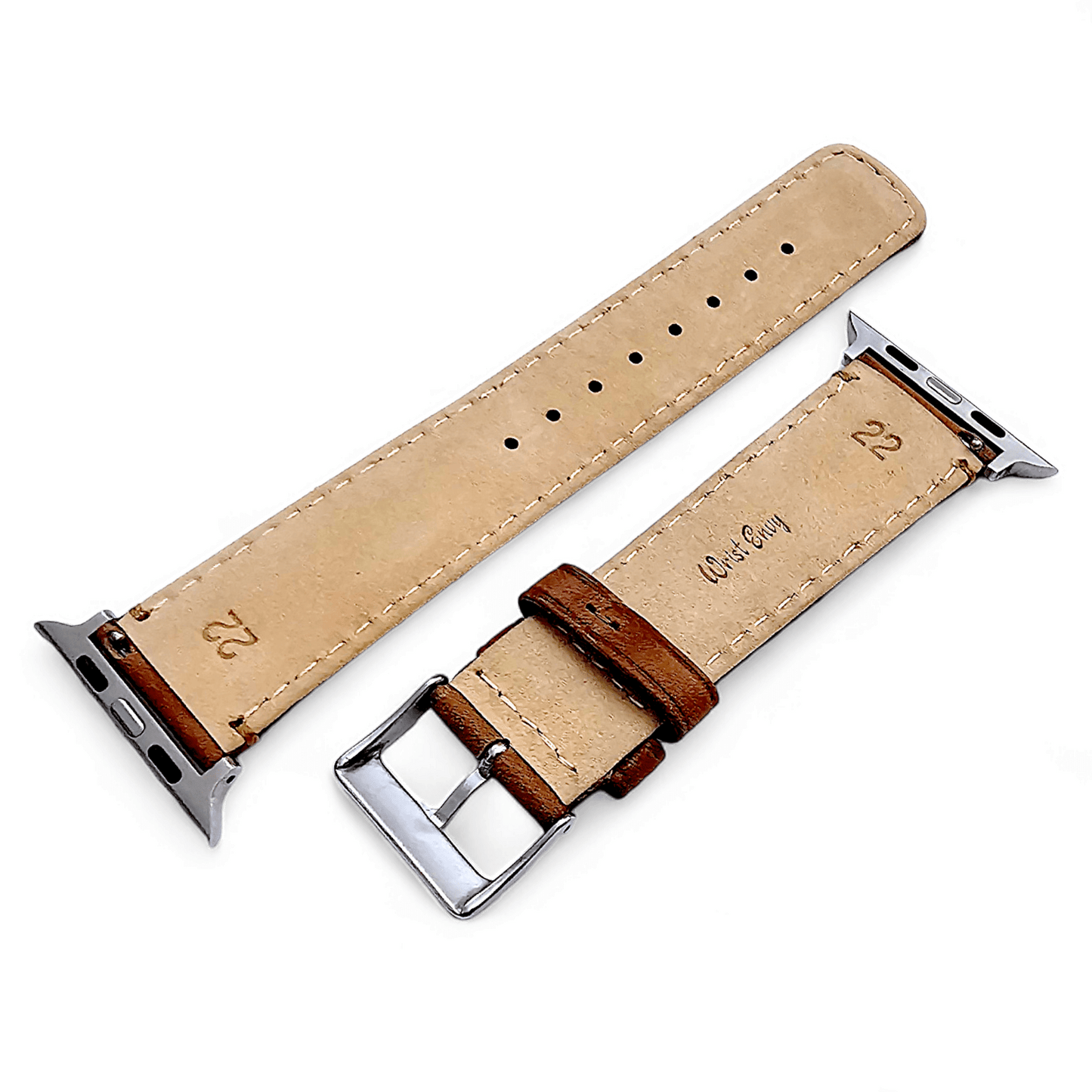 Horween Leather Watch Strap For Apple IWatch Caramel Brown - Wrist Envy