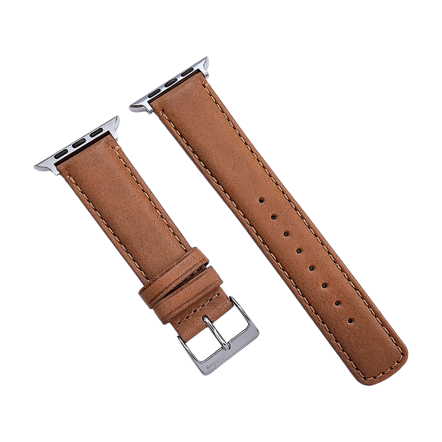 Horween Leather Watch Strap For Apple IWatch Caramel Brown - Wrist Envy