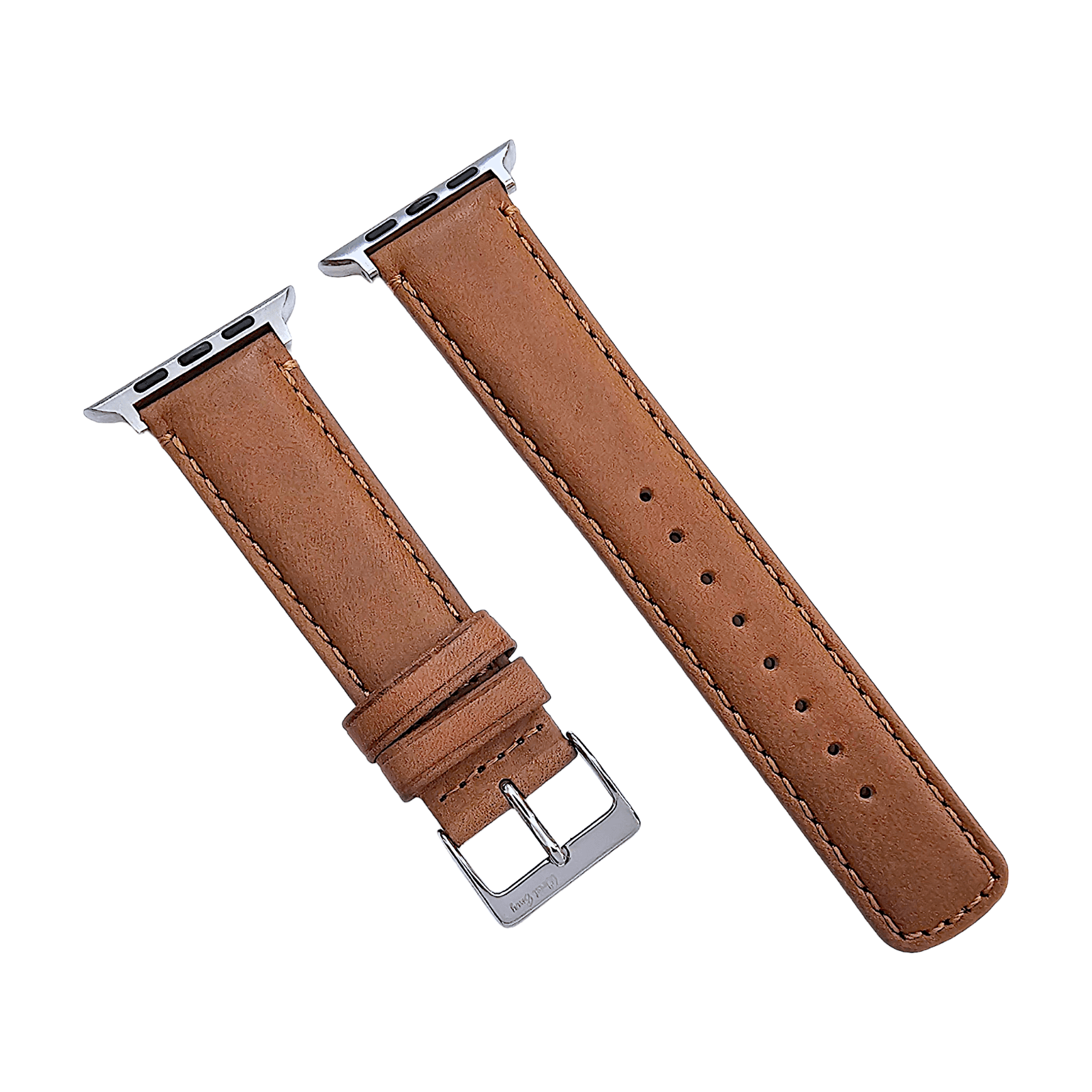 Horween Leather Watch Strap For Apple IWatch Caramel Brown - Wrist Envy