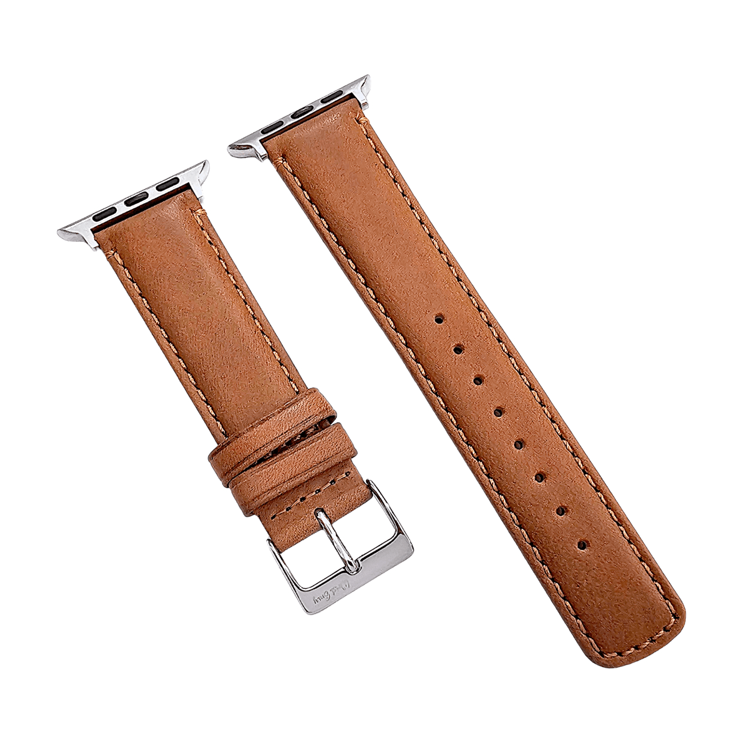Horween Leather Watch Strap For Apple IWatch Caramel Brown - Wrist Envy