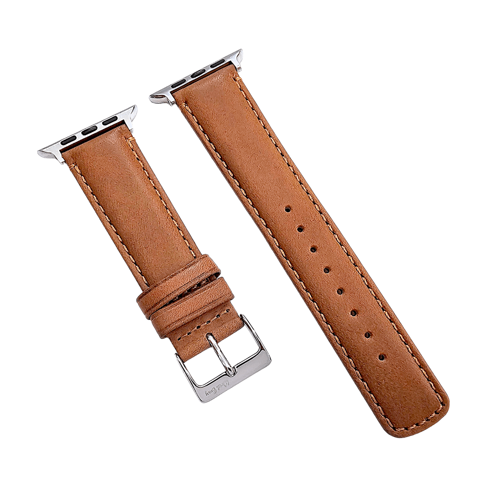 Horween Leather Watch Strap For Apple IWatch Caramel Brown - Wrist Envy