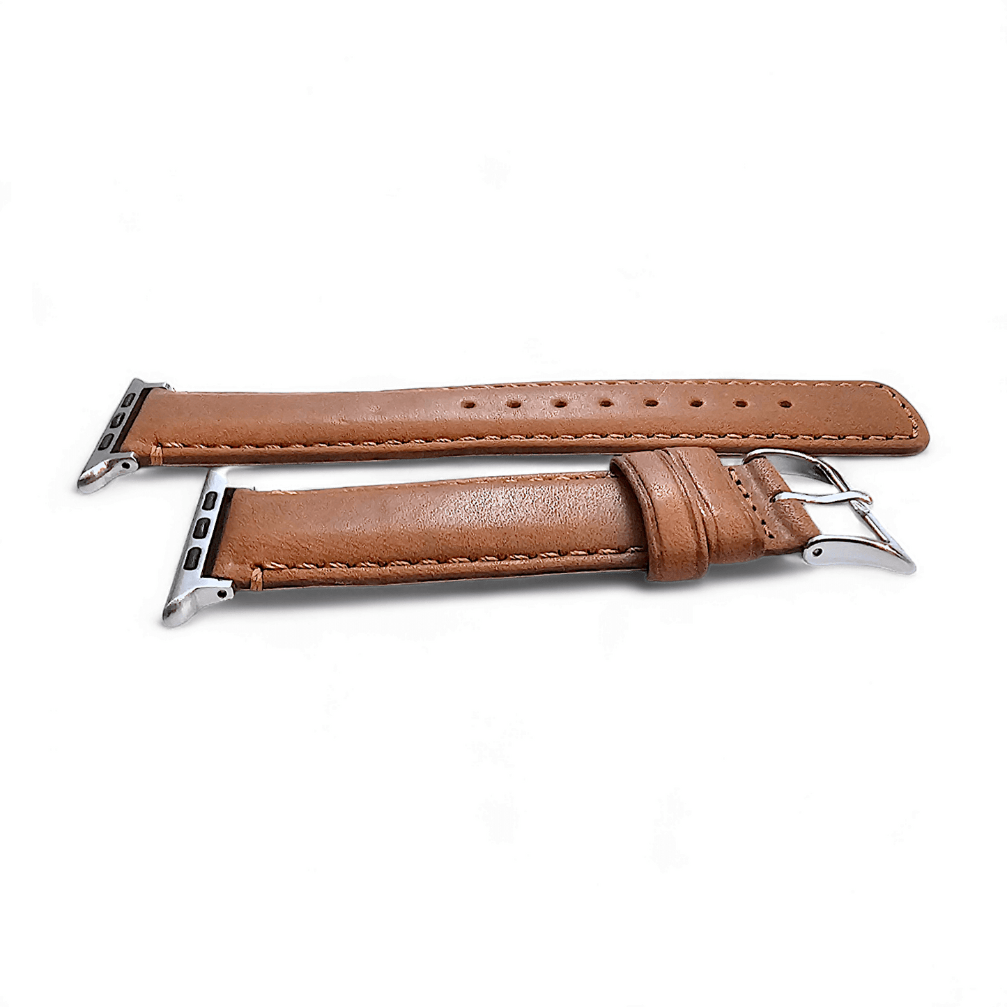 Horween Leather Watch Strap For Apple IWatch Caramel Brown - Wrist Envy