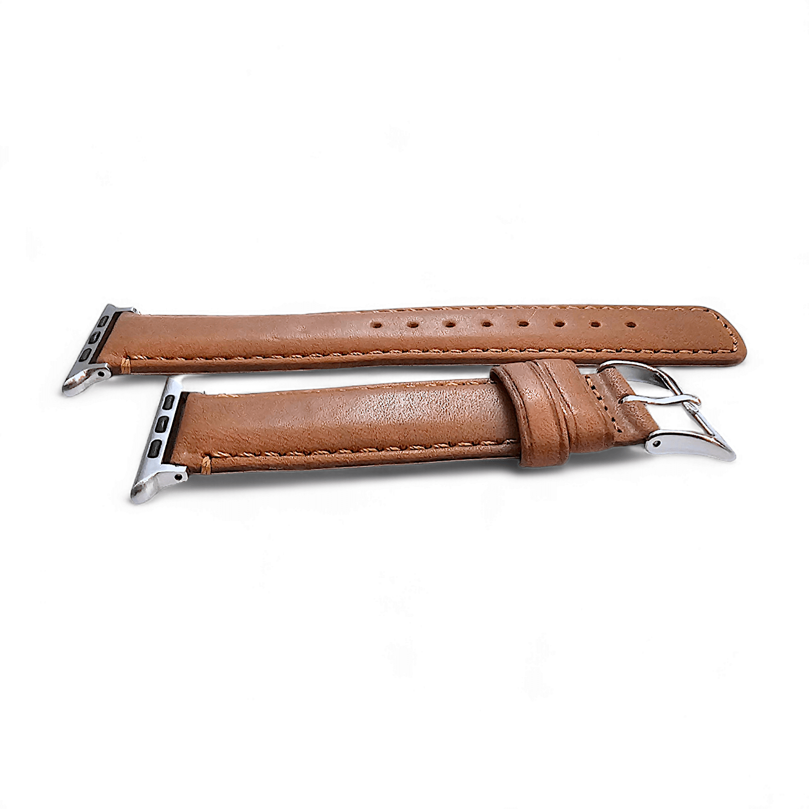 Horween Leather Watch Strap For Apple IWatch Caramel Brown - Wrist Envy