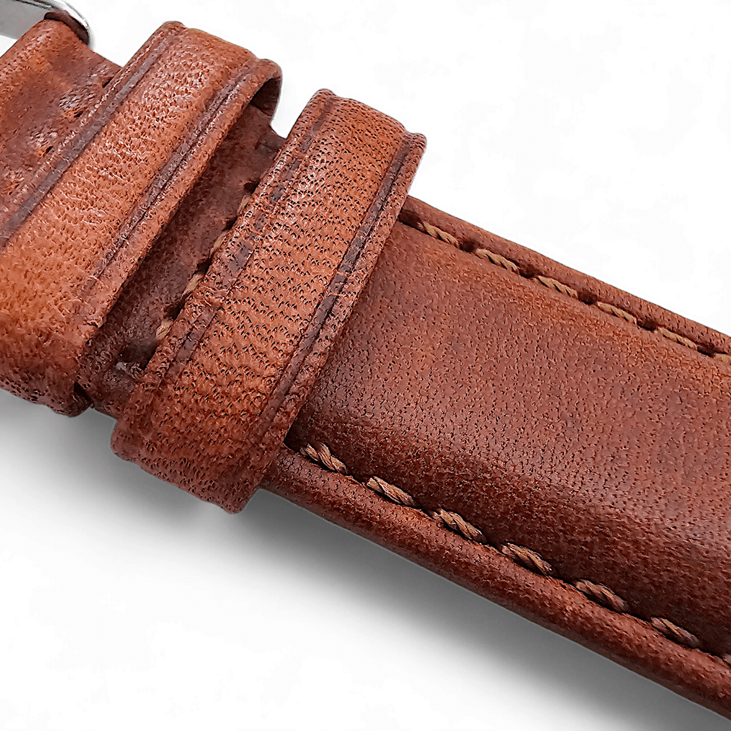 Horween Leather Watch Strap For Apple IWatch Chestnut Brown - Wrist Envy