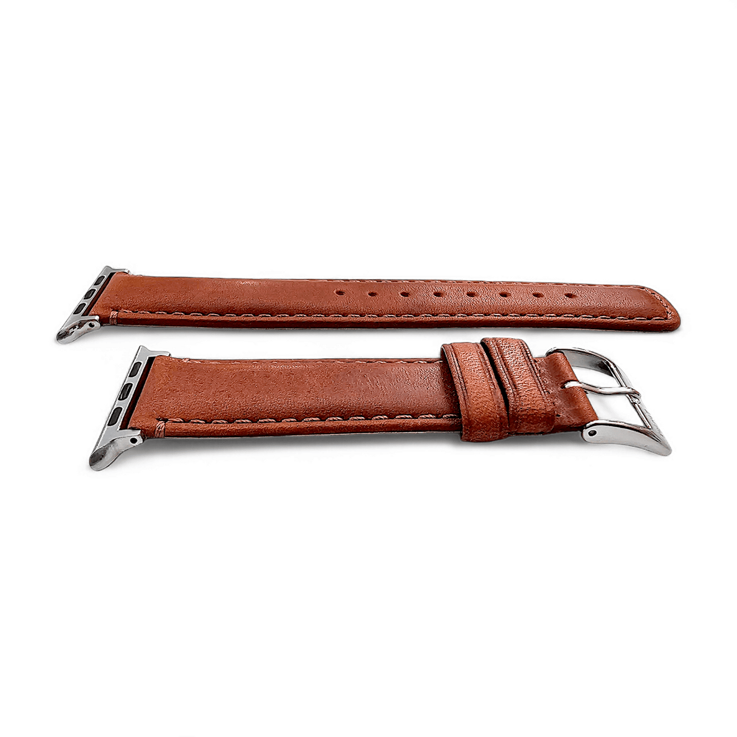 Horween Leather Watch Strap For Apple IWatch Chestnut Brown - Wrist Envy