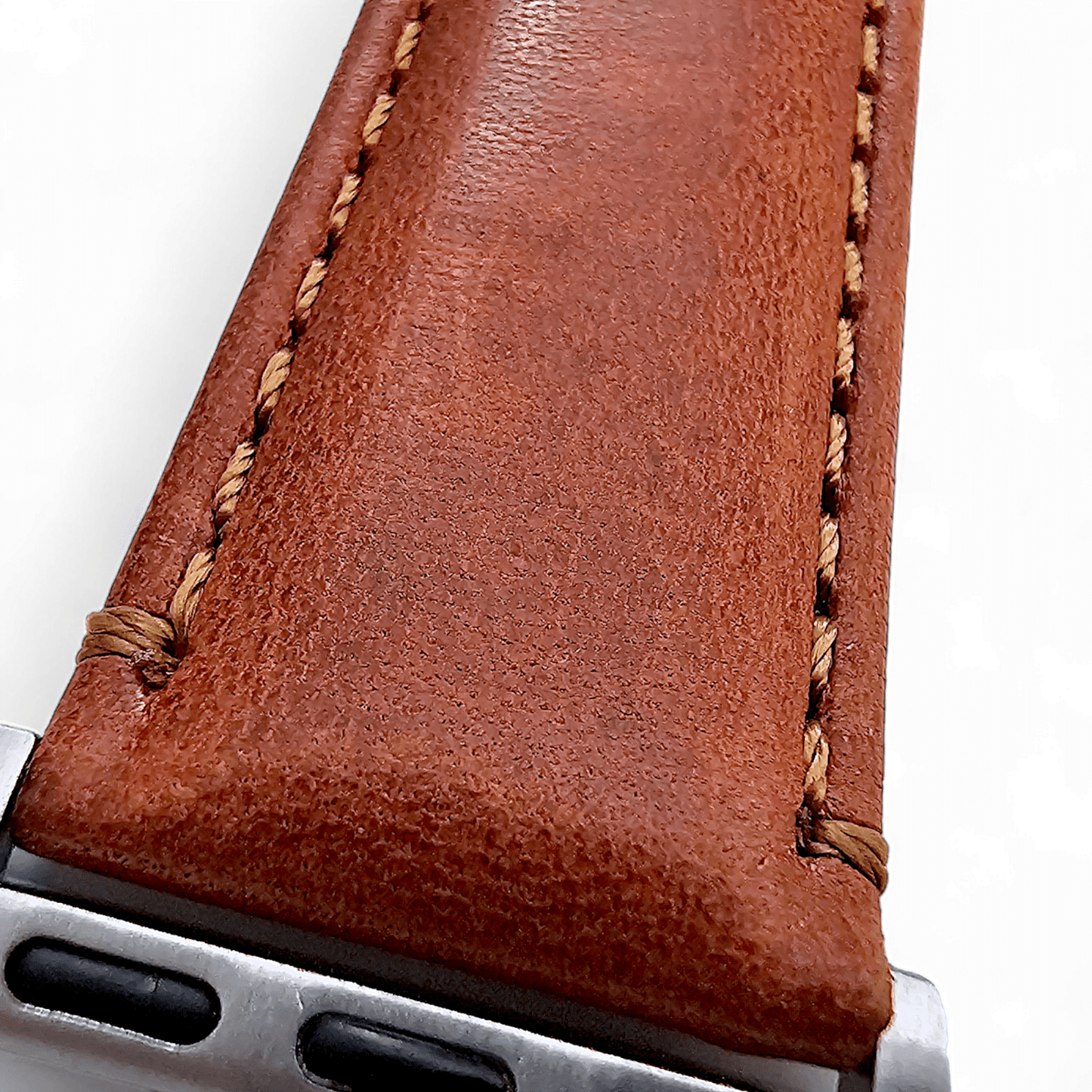 Horween Leather Watch Strap For Apple IWatch Chestnut Brown - Wrist Envy