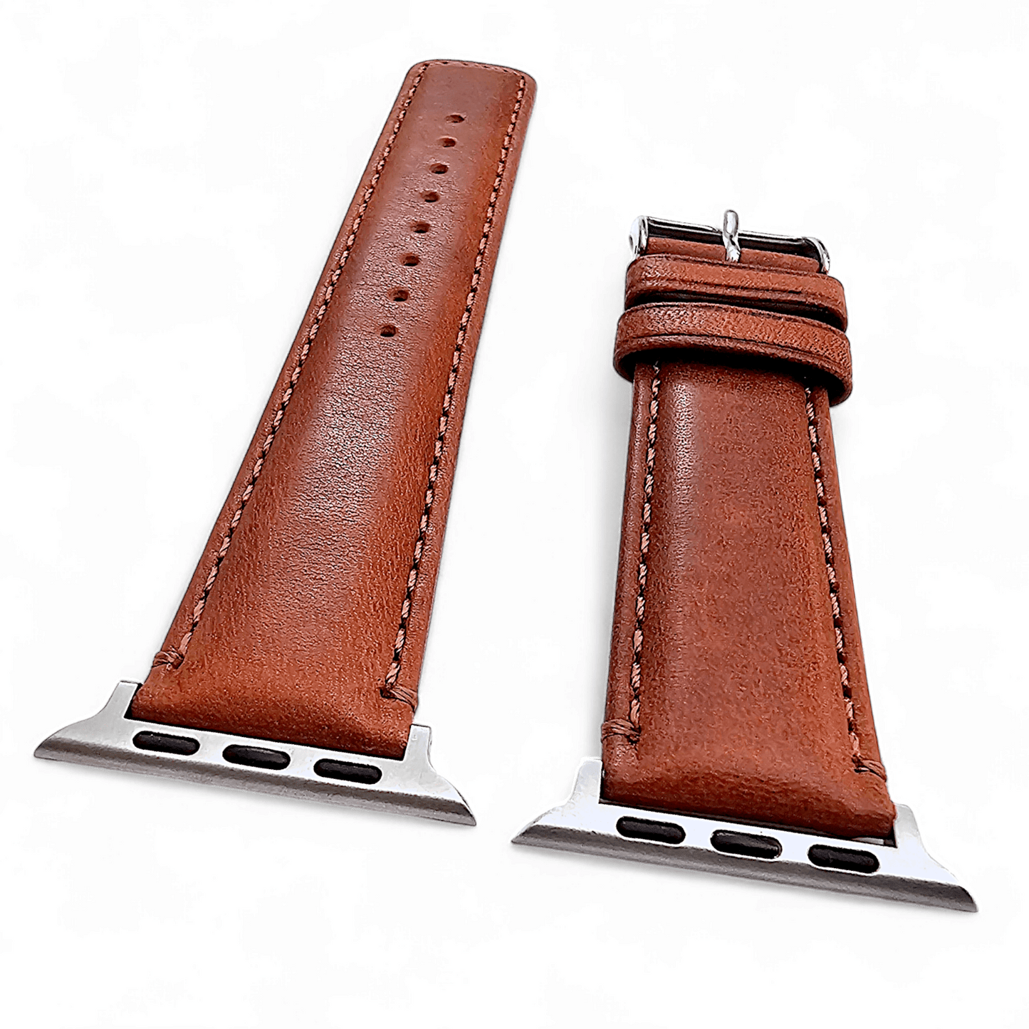 Horween Leather Watch Strap For Apple IWatch Chestnut Brown - Wrist Envy