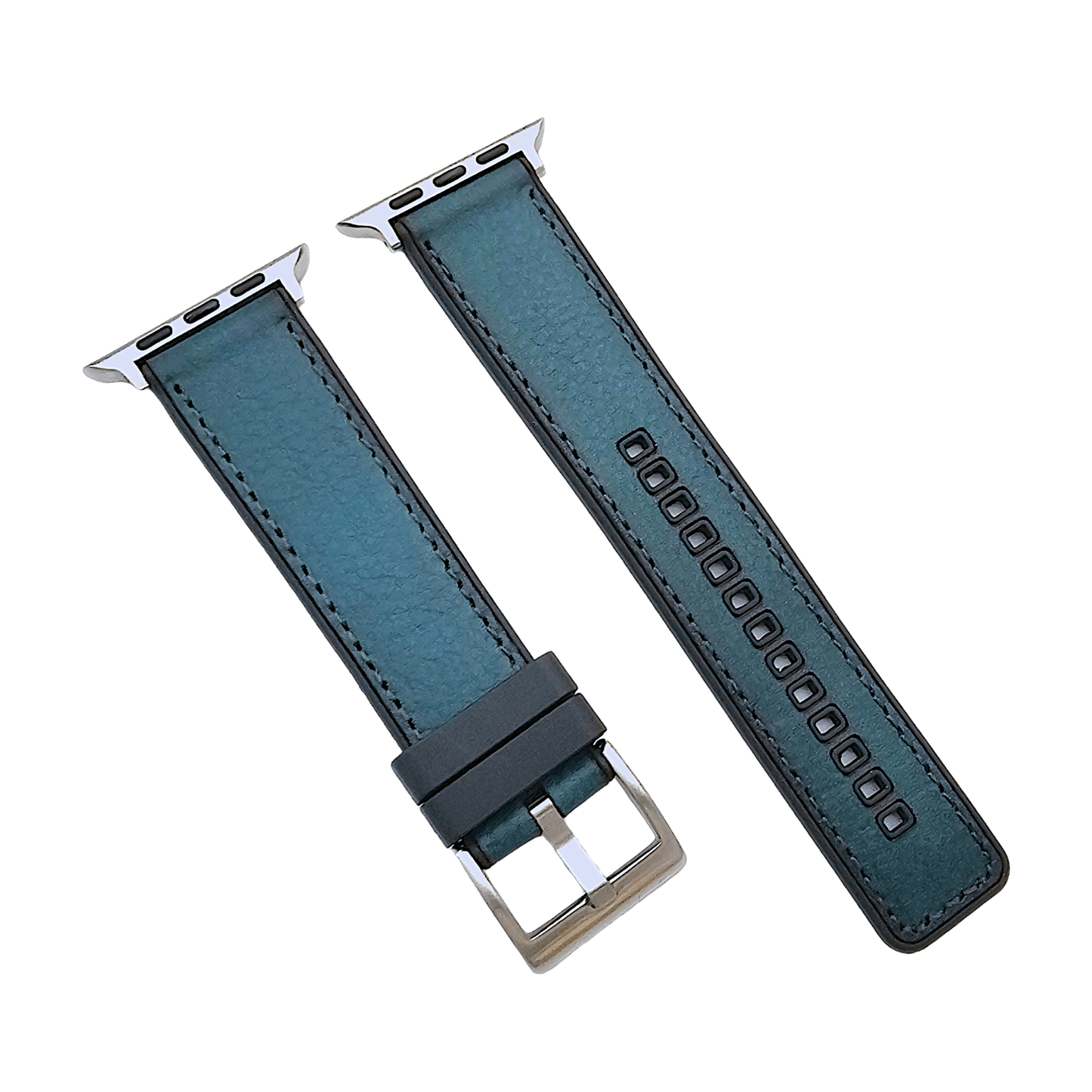 Hybrid Leather & FKM Rubber Watch Strap Band For Apple IWatch - Wrist Envy
