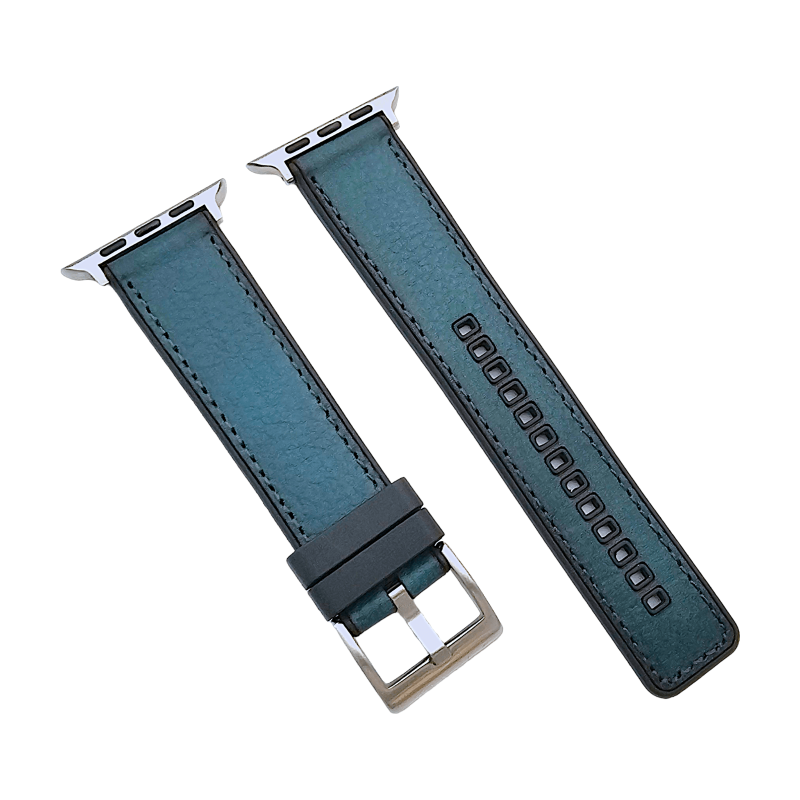 Hybrid Leather & FKM Rubber Watch Strap Band For Apple IWatch - Wrist Envy