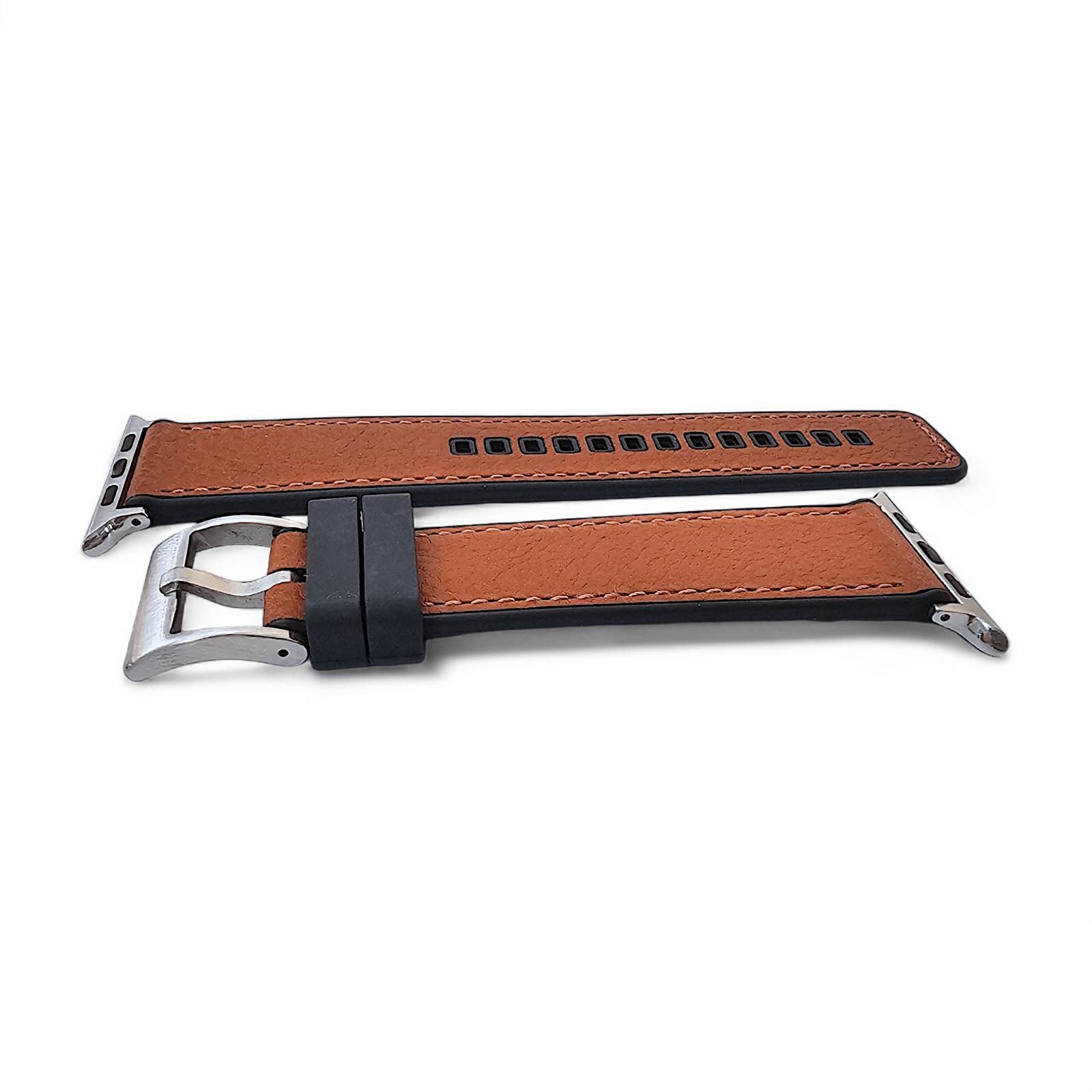 Hybrid Leather & FKM Rubber Watch Strap Band For Apple IWatch - Wrist Envy