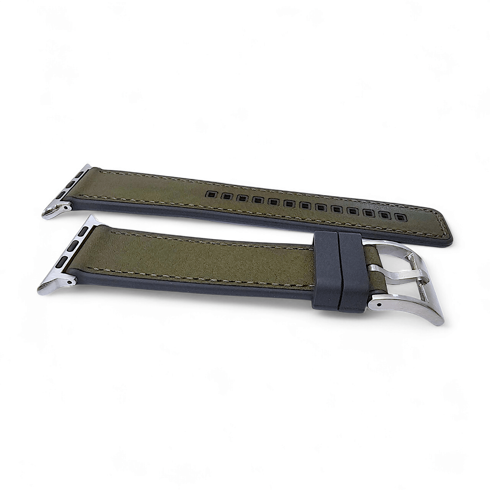 Hybrid Leather & FKM Rubber Watch Strap Band For Apple IWatch - Wrist Envy