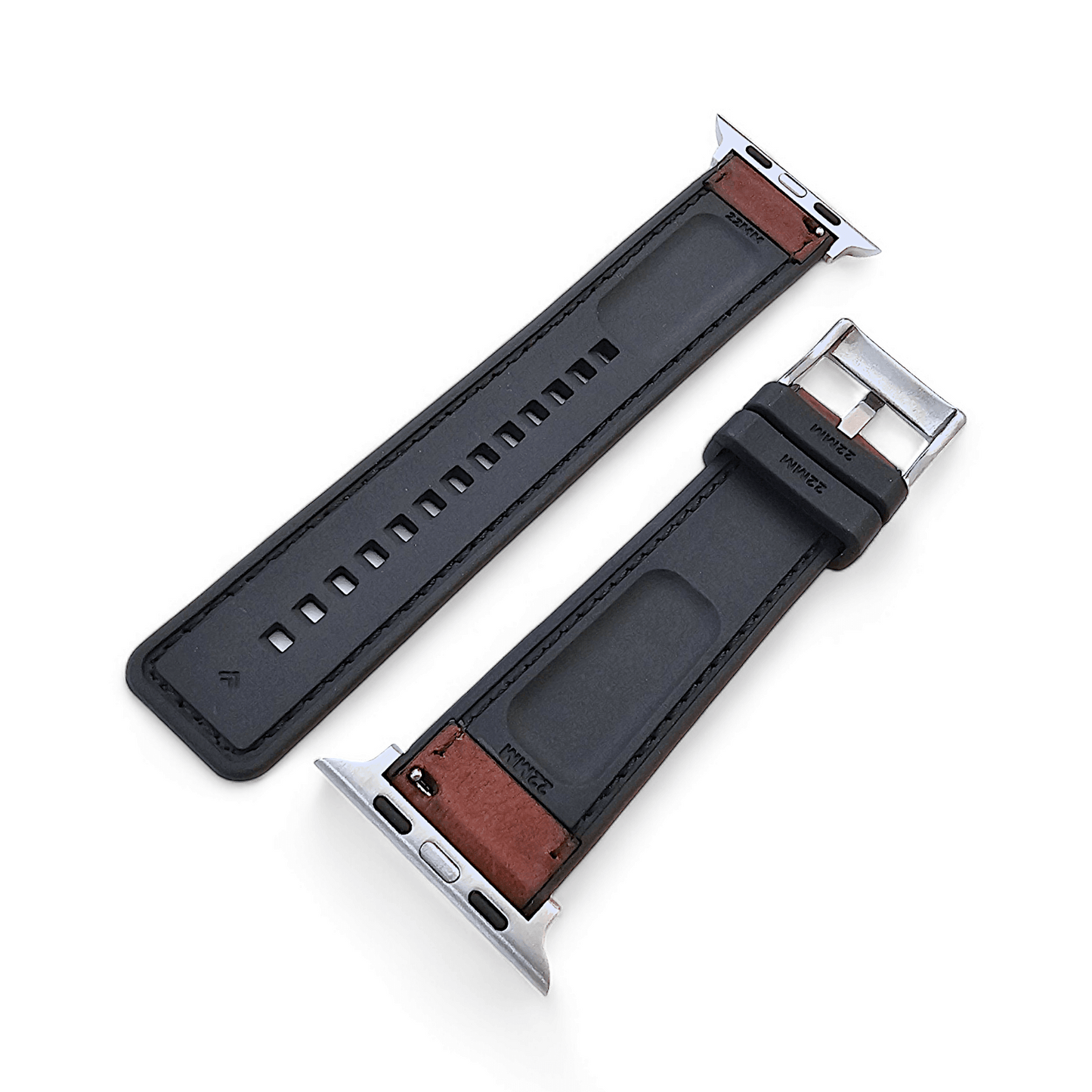 Hybrid Leather & FKM Rubber Watch Strap Band For Apple IWatch - Wrist Envy