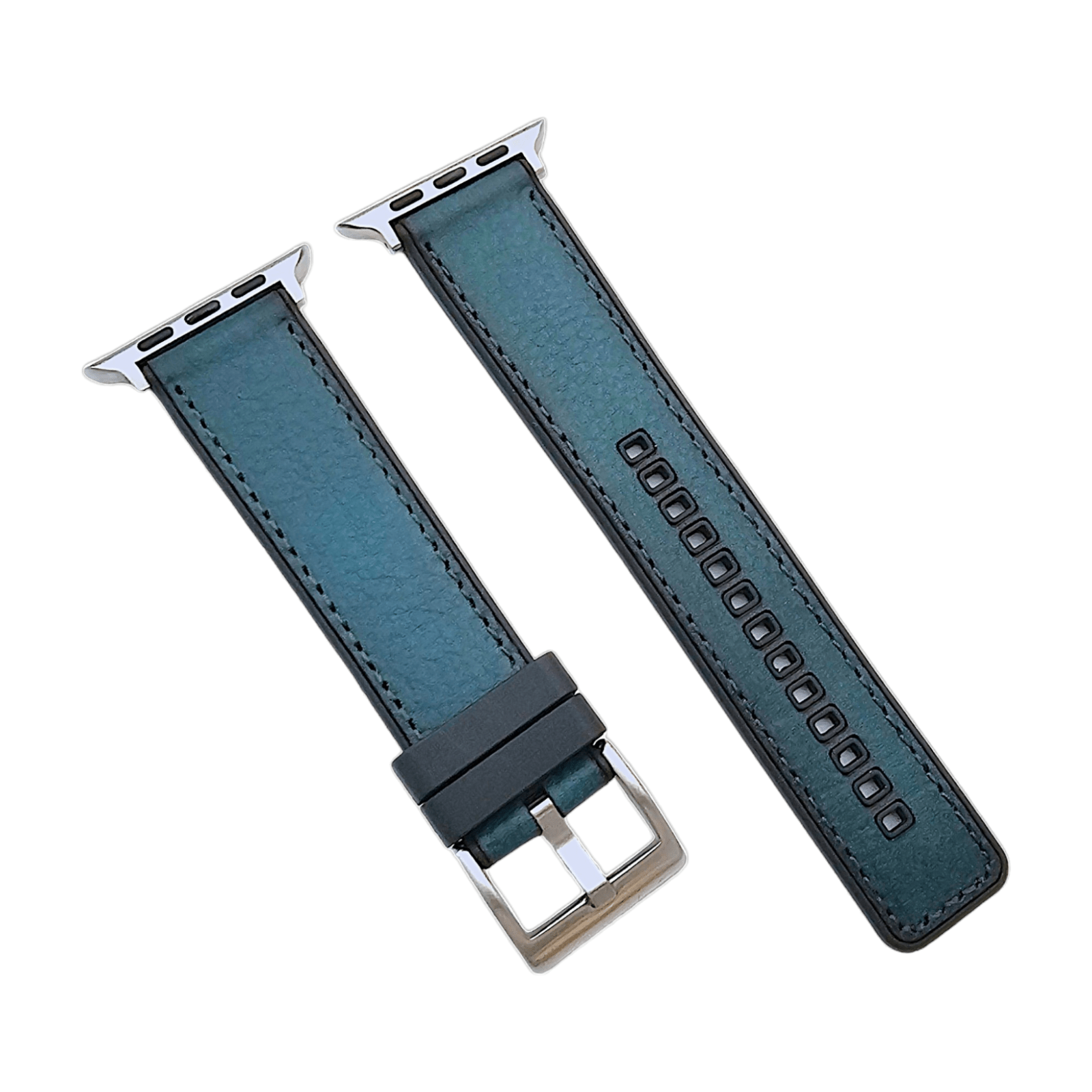 Hybrid Leather & FKM Rubber Watch Strap Band For Apple IWatch - Wrist Envy