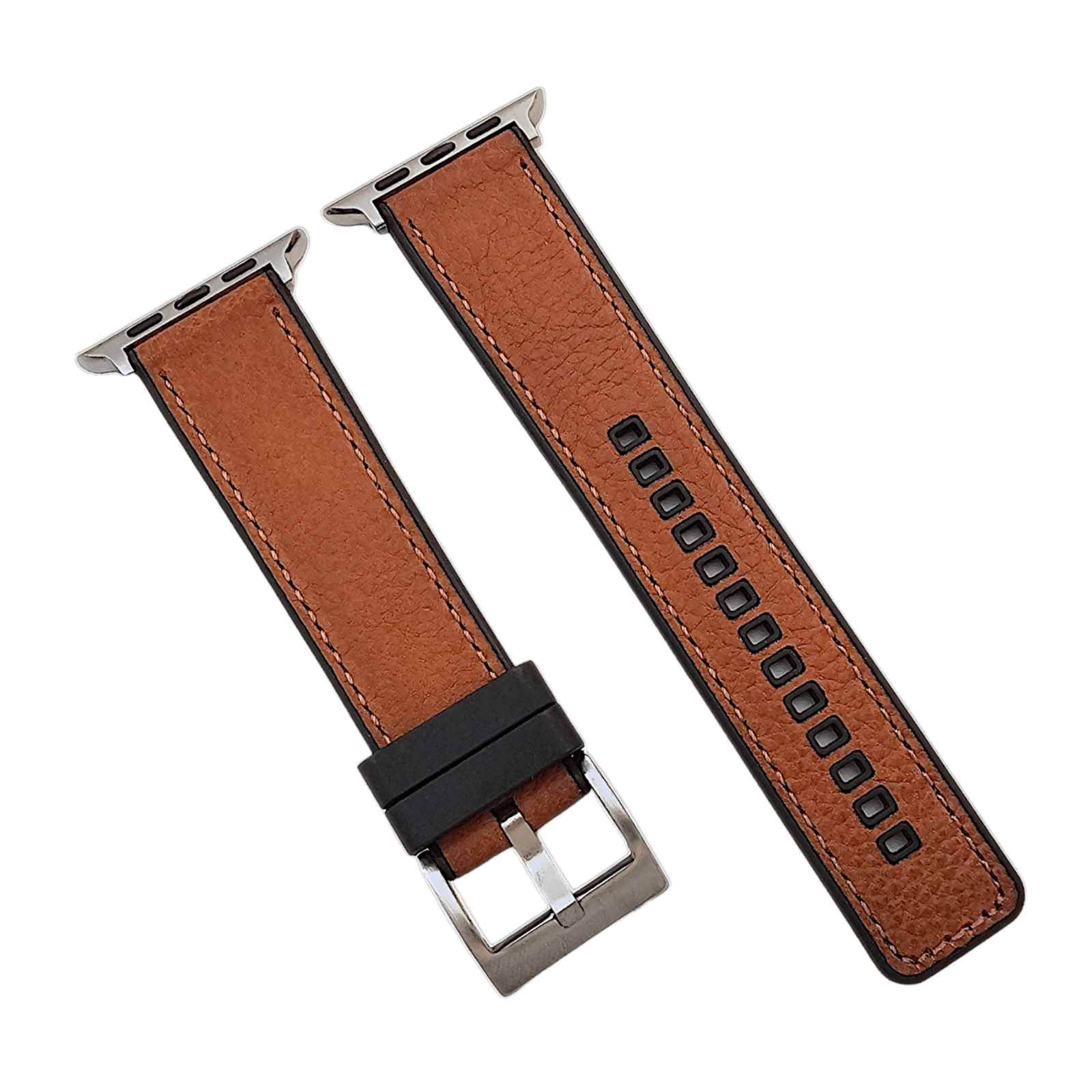 Hybrid Leather & FKM Rubber Watch Strap Band For Apple IWatch - Wrist Envy