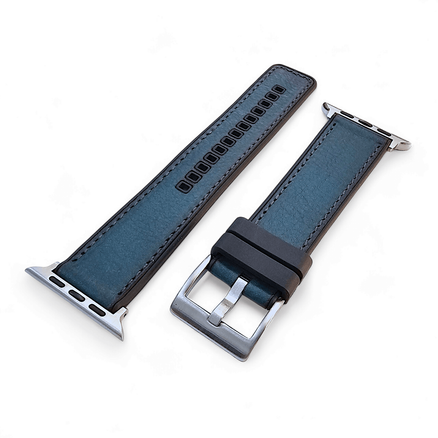 Hybrid Leather & FKM Rubber Watch Strap Band For Apple IWatch - Wrist Envy