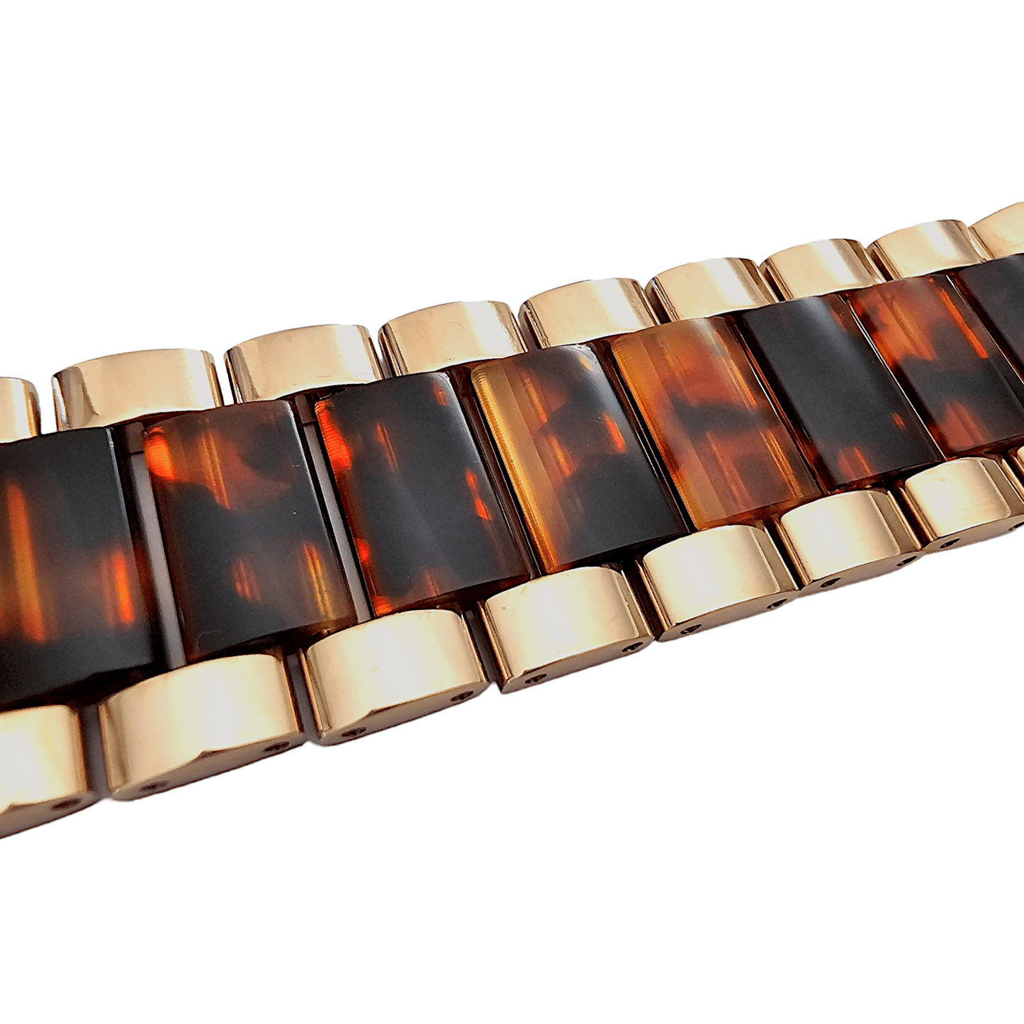 Hybrid Rose Gold Tortoiseshell Resin bracelet for Apple Watch Strap Band - Wrist Envy