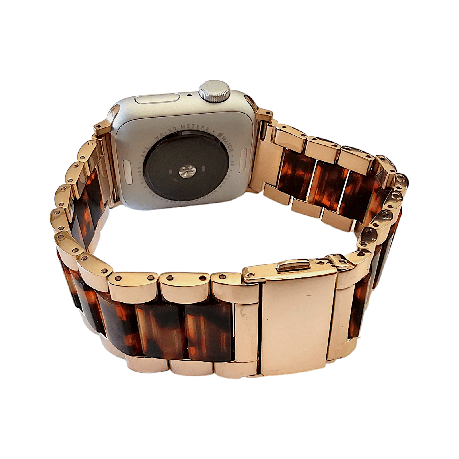 Hybrid Rose Gold Tortoiseshell Resin bracelet for Apple Watch Strap Band - Wrist Envy
