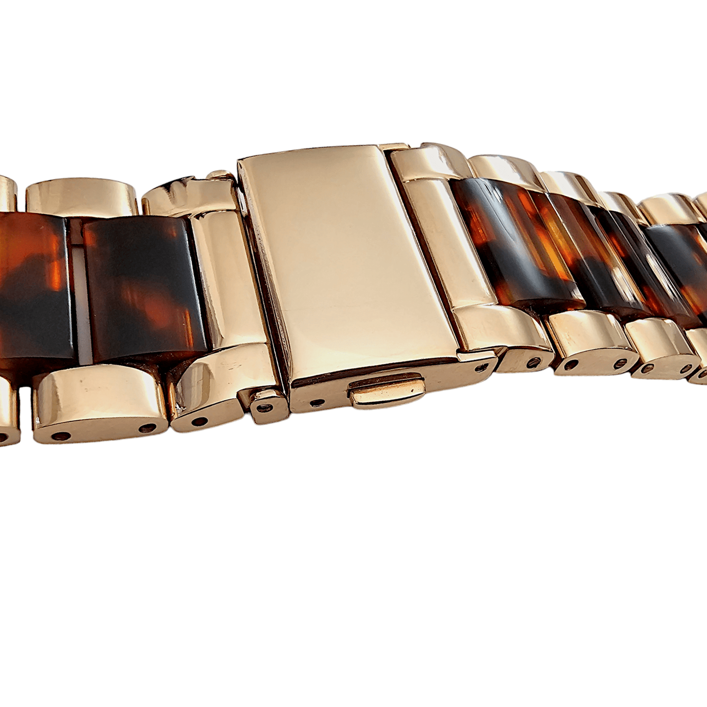 Hybrid Rose Gold Tortoiseshell Resin bracelet for Apple Watch Strap Band - Wrist Envy