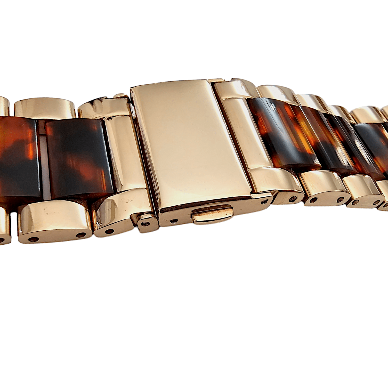 Hybrid Rose Gold Tortoiseshell Resin bracelet for Apple Watch Strap Band - Wrist Envy