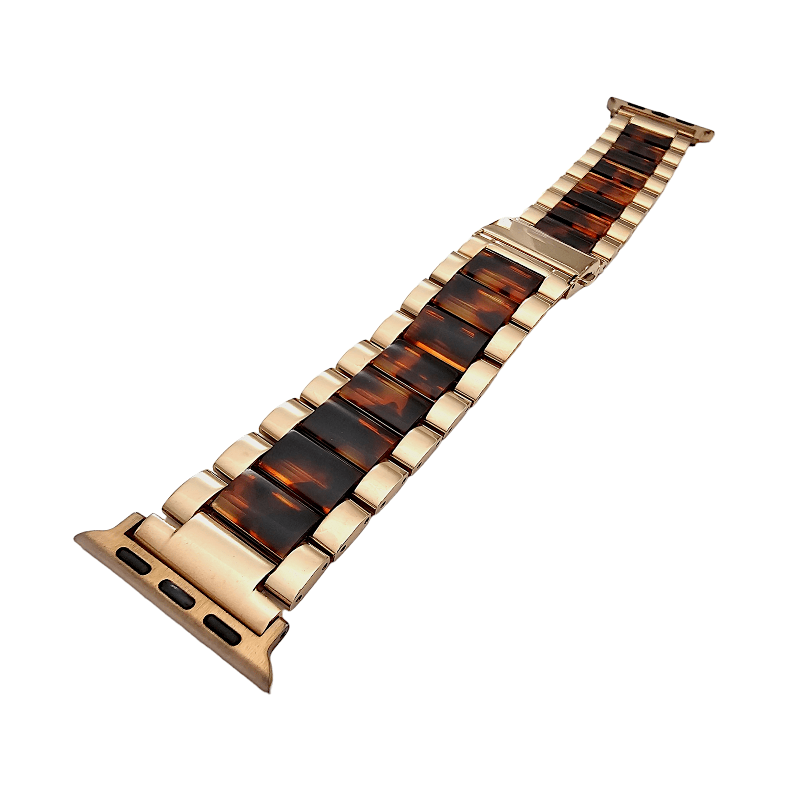 Hybrid Rose Gold Tortoiseshell Resin bracelet for Apple Watch Strap Band - Wrist Envy