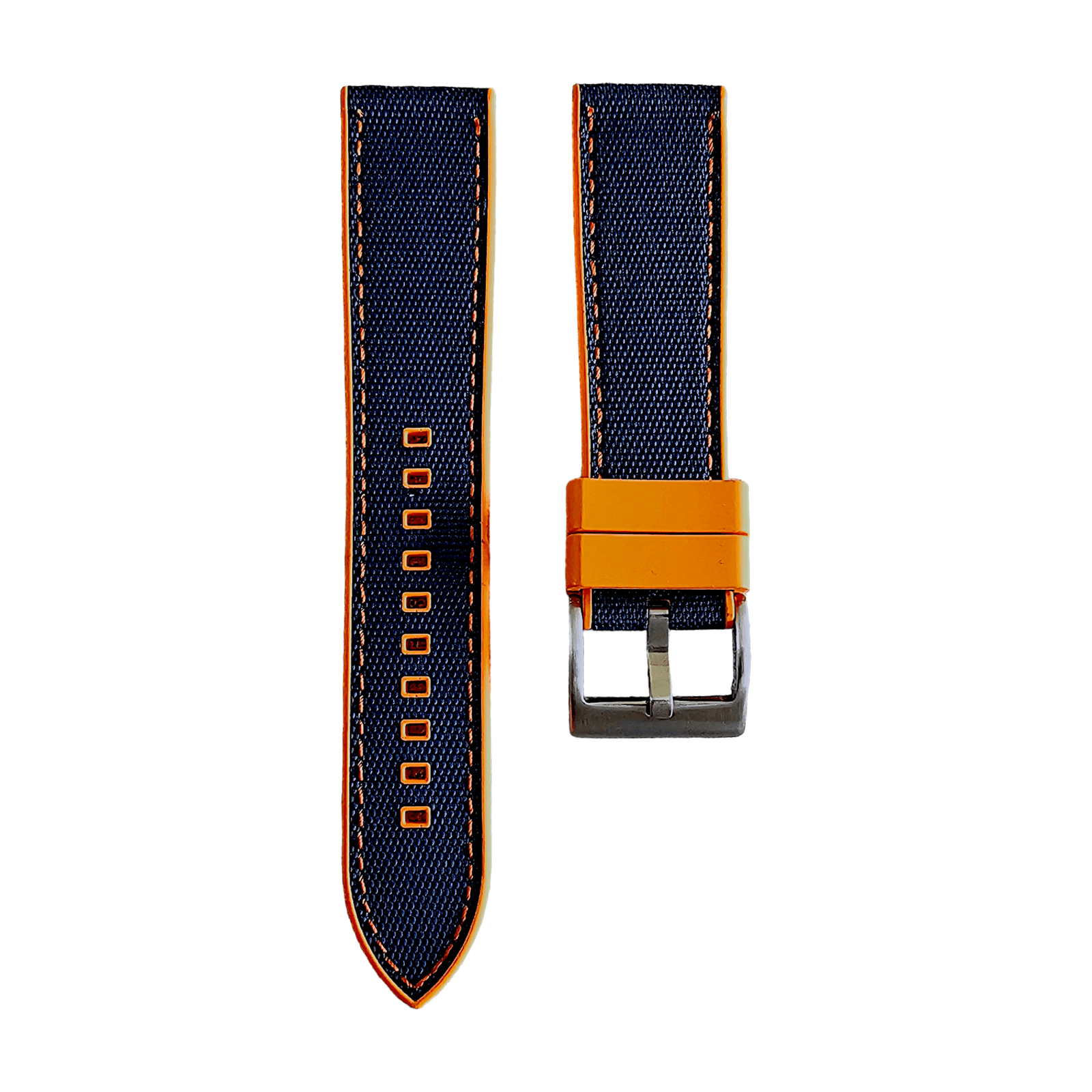 Hybrid Saffiano Leather FKM Rubber Watch Strap 20mm 22mm - Wrist Envy