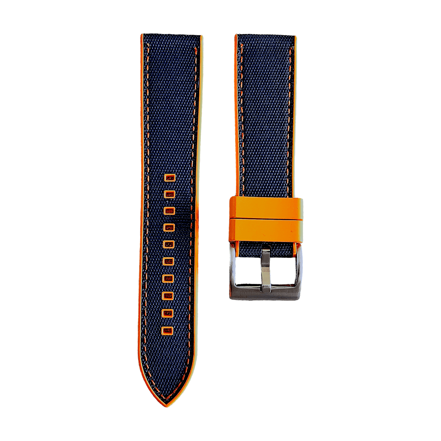 Hybrid Saffiano Leather FKM Rubber Watch Strap 20mm 22mm - Wrist Envy