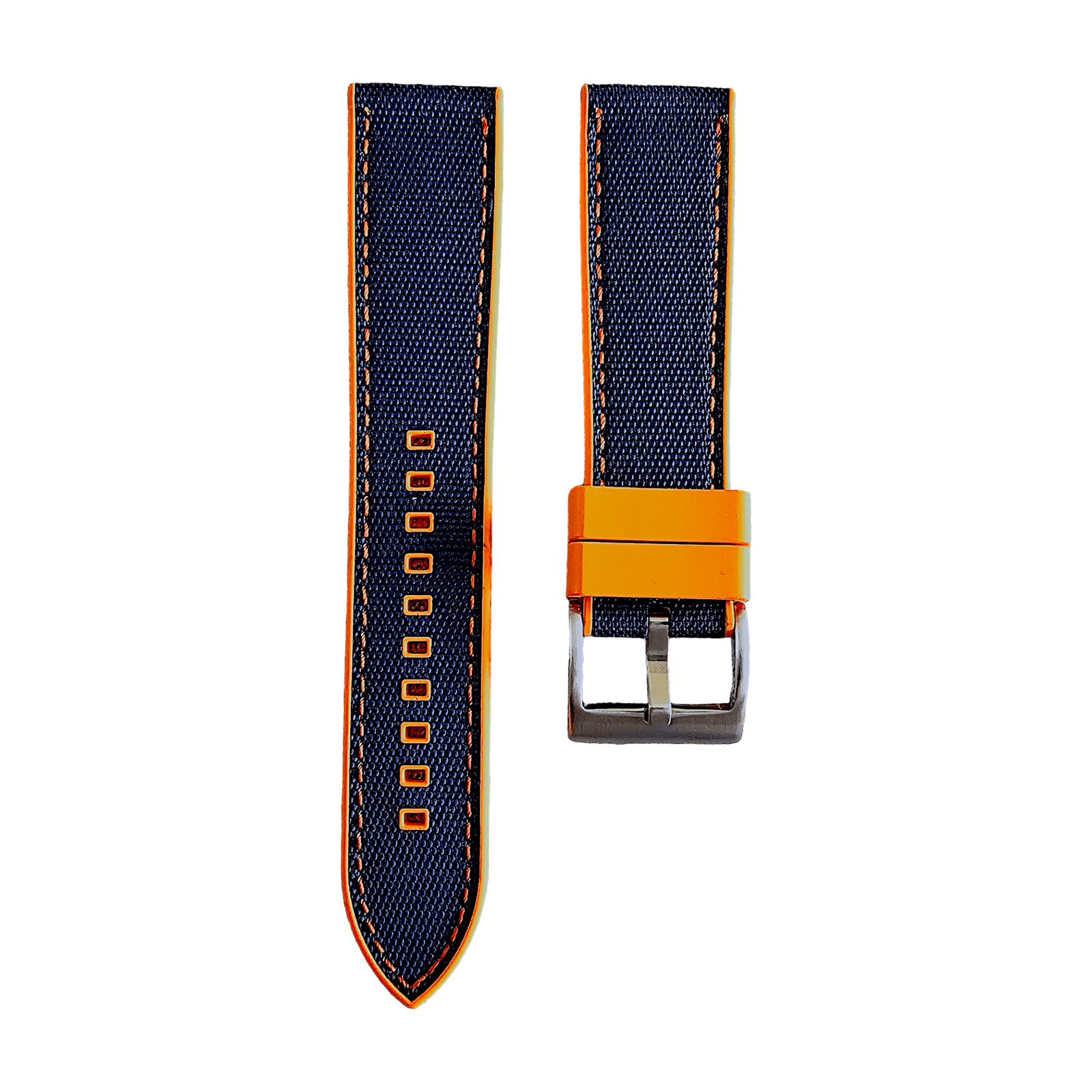 Hybrid Saffiano Leather FKM Rubber Watch Strap 20mm 22mm - Wrist Envy