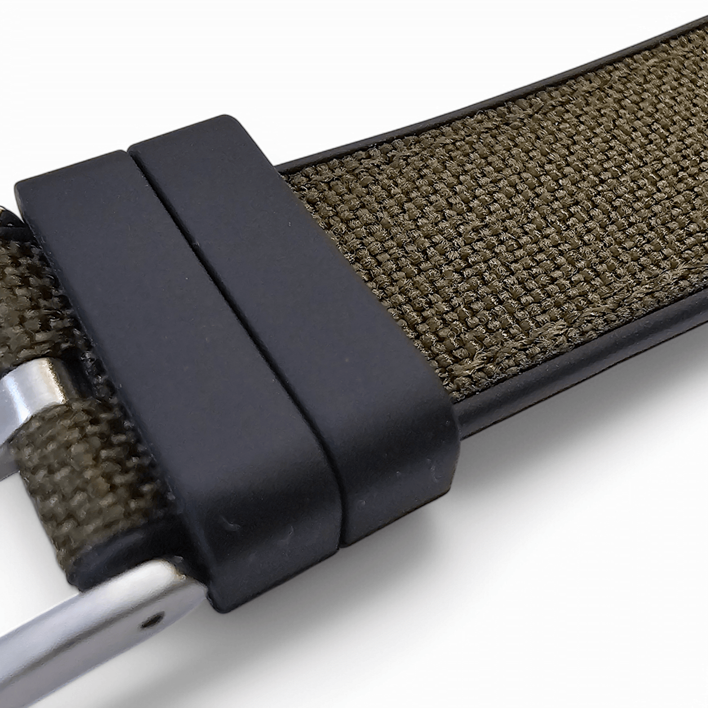 Hybrid Sailcloth Fabric & FKM Rubber Watch Strap 20mm 22mm 24mm Army Green - Wrist Envy