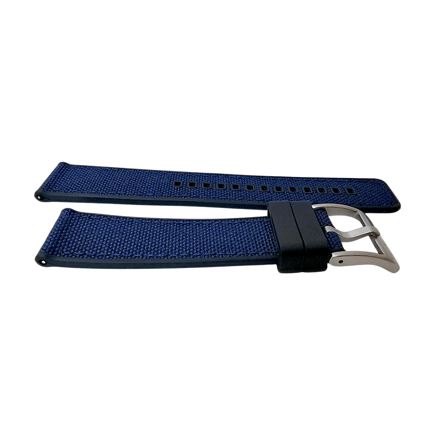 Hybrid Sailcloth Fabric & FKM Rubber Watch Strap 20mm 22mm 24mm Blue - Wrist Envy