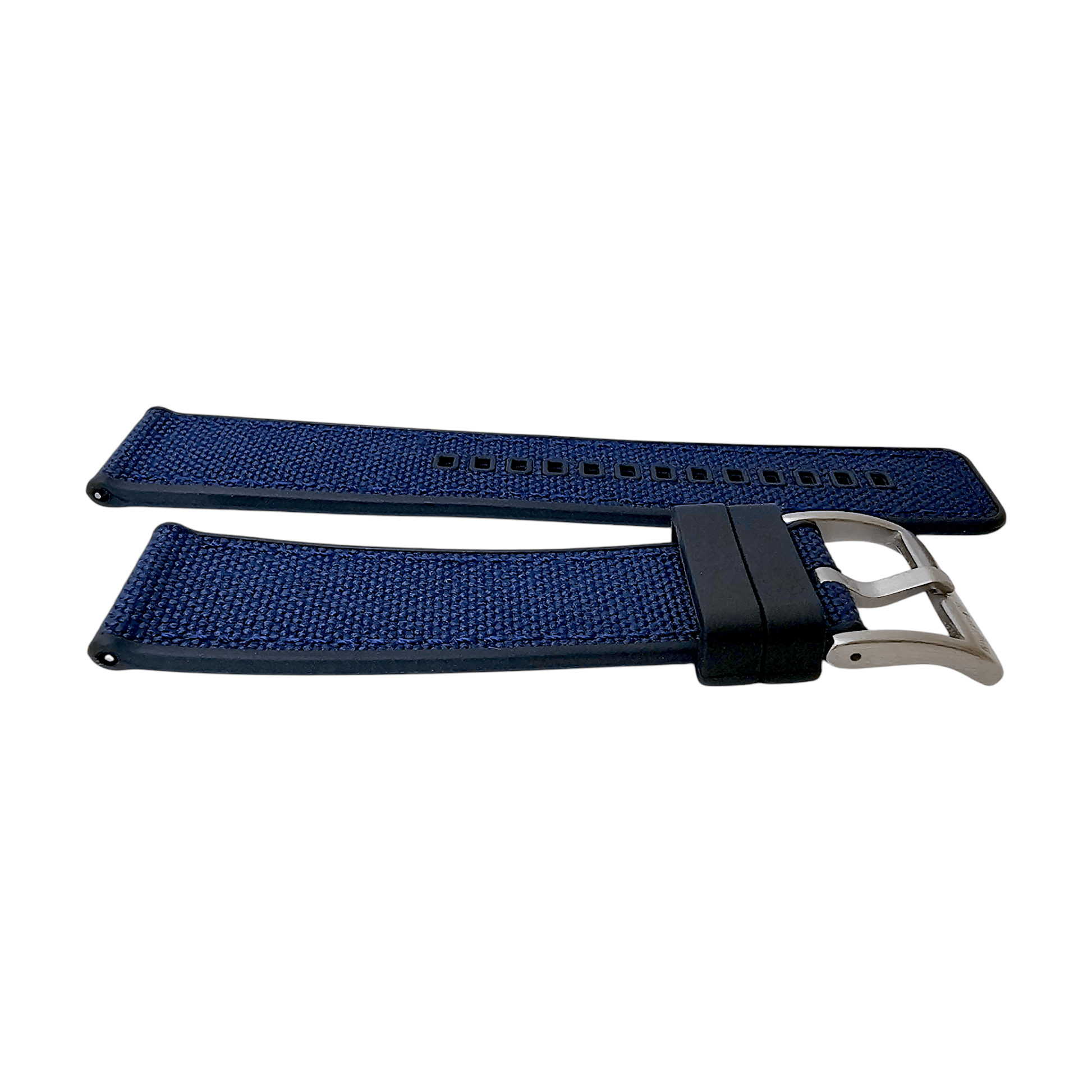 Hybrid Sailcloth Fabric & FKM Rubber Watch Strap 20mm 22mm 24mm Blue - Wrist Envy