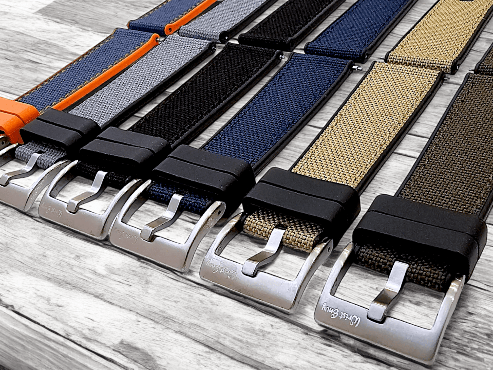 Hybrid Sailcloth Fabric & FKM Rubber Watch Strap 20mm 22mm 24mm Blue - Wrist Envy