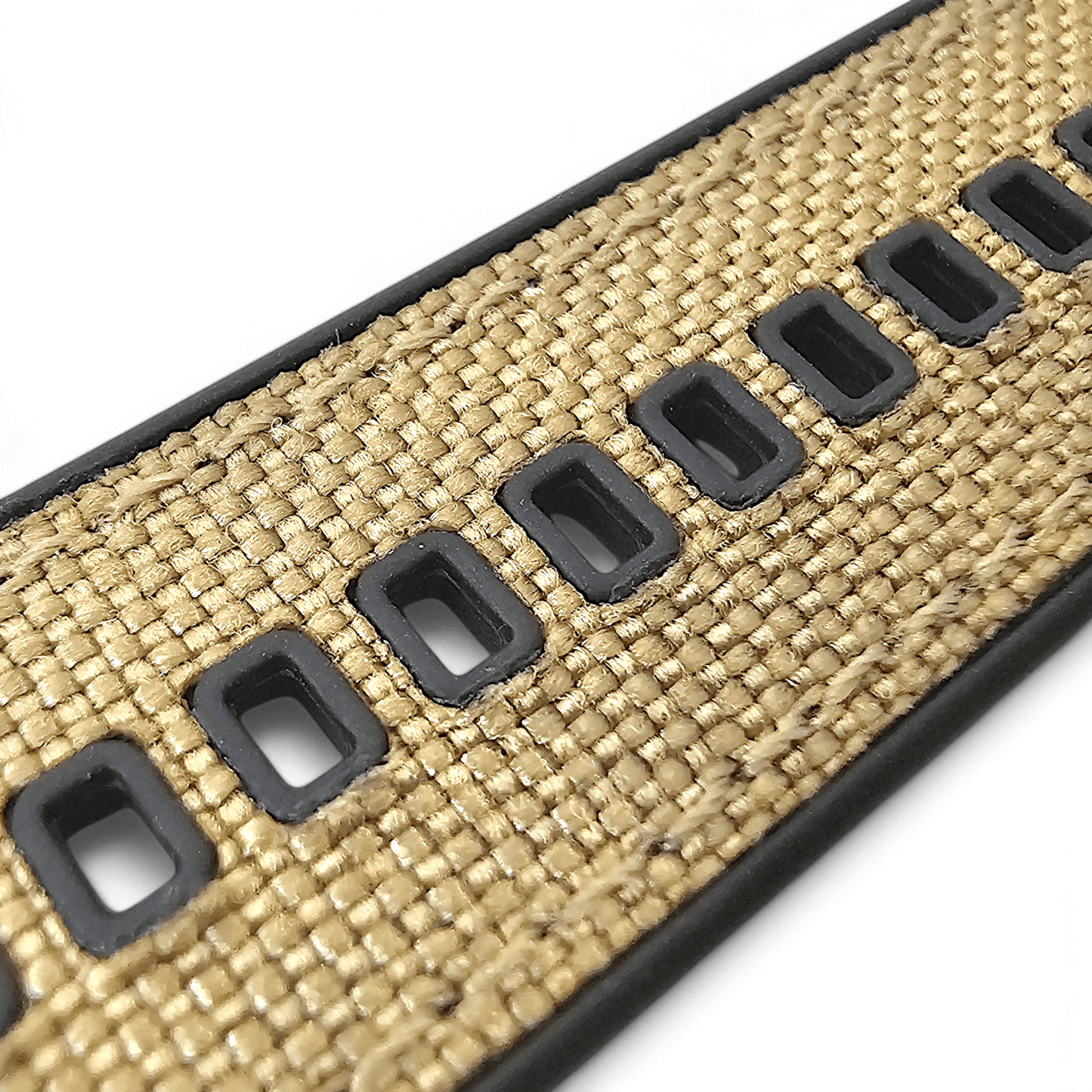 Hybrid Sailcloth Fabric & FKM Rubber Watch Strap 20mm 22mm 24mm Khaki Sand Beige - Wrist Envy