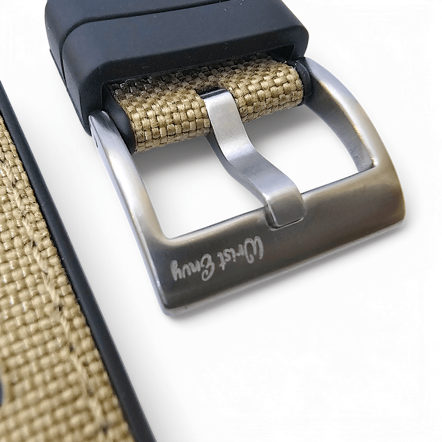 Hybrid Sailcloth Fabric & FKM Rubber Watch Strap 20mm 22mm 24mm Khaki Sand Beige - Wrist Envy