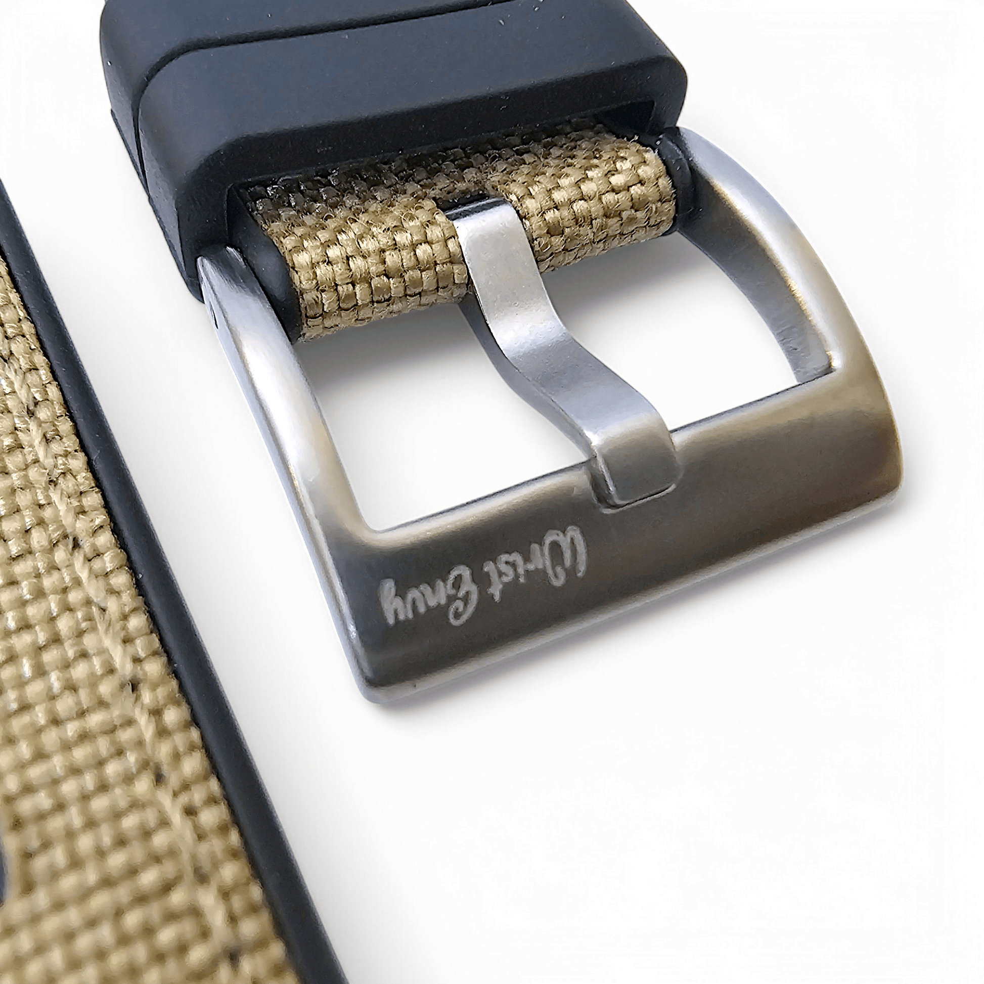 Hybrid Sailcloth Fabric & FKM Rubber Watch Strap 20mm 22mm 24mm Khaki Sand Beige - Wrist Envy