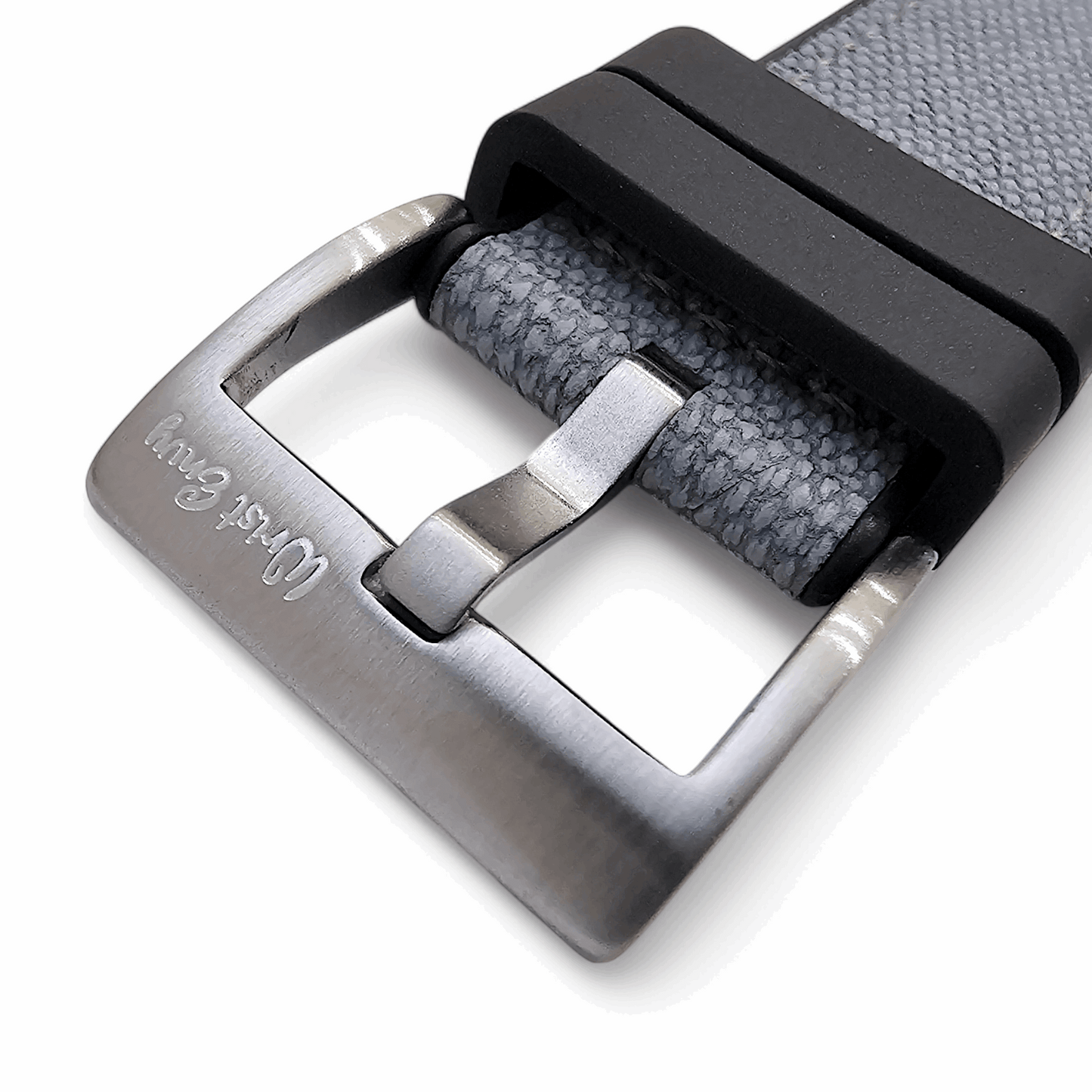 Hybrid Sailcloth Fabric & FKM Rubber Watch Strap 20mm 22mm Grey - Wrist Envy