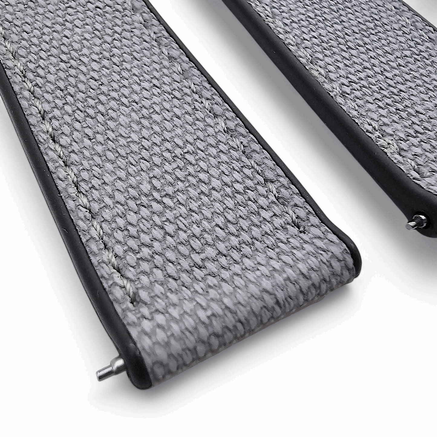 Hybrid Sailcloth Fabric & FKM Rubber Watch Strap 20mm 22mm Grey - Wrist Envy