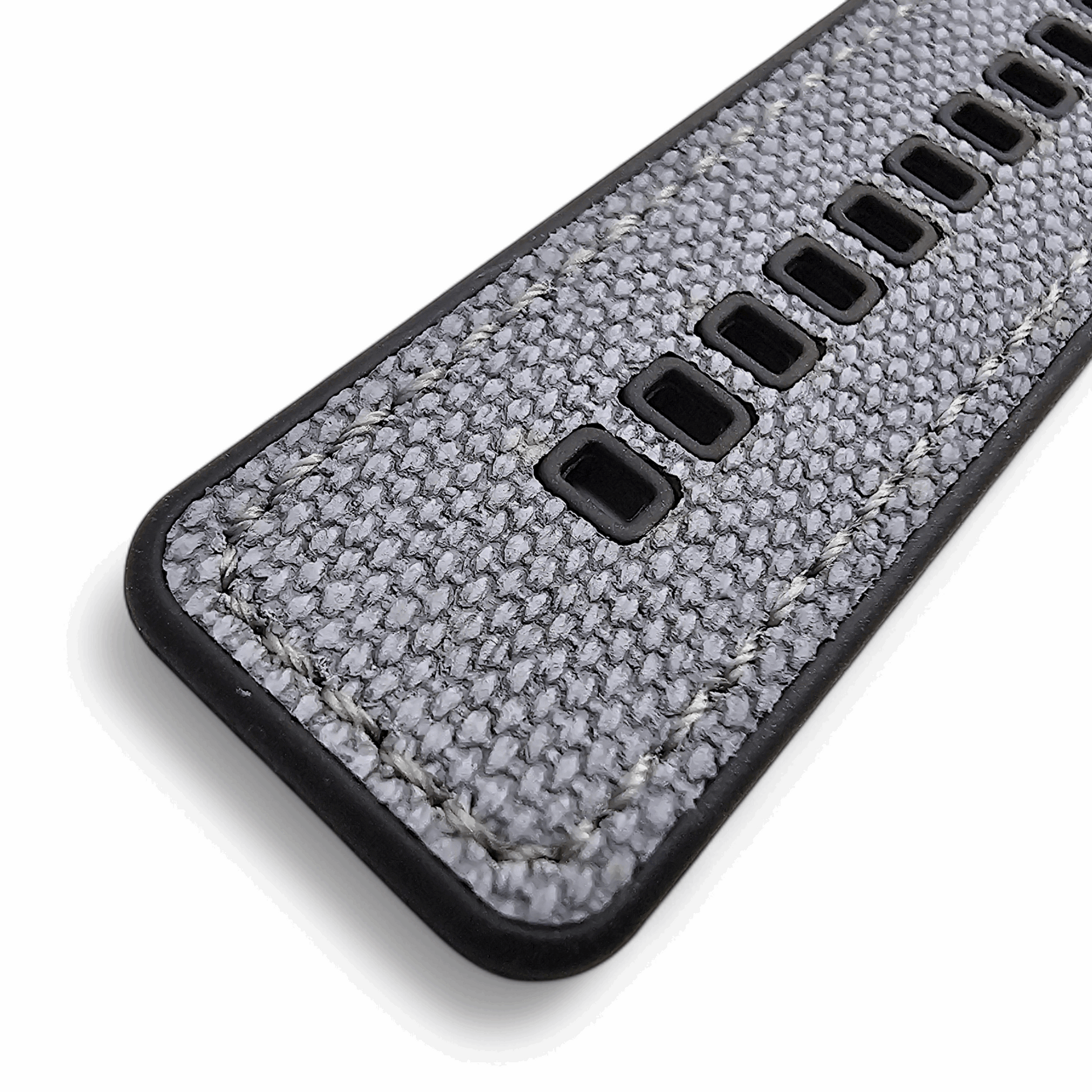 Hybrid Sailcloth Fabric & FKM Rubber Watch Strap 20mm 22mm Grey - Wrist Envy