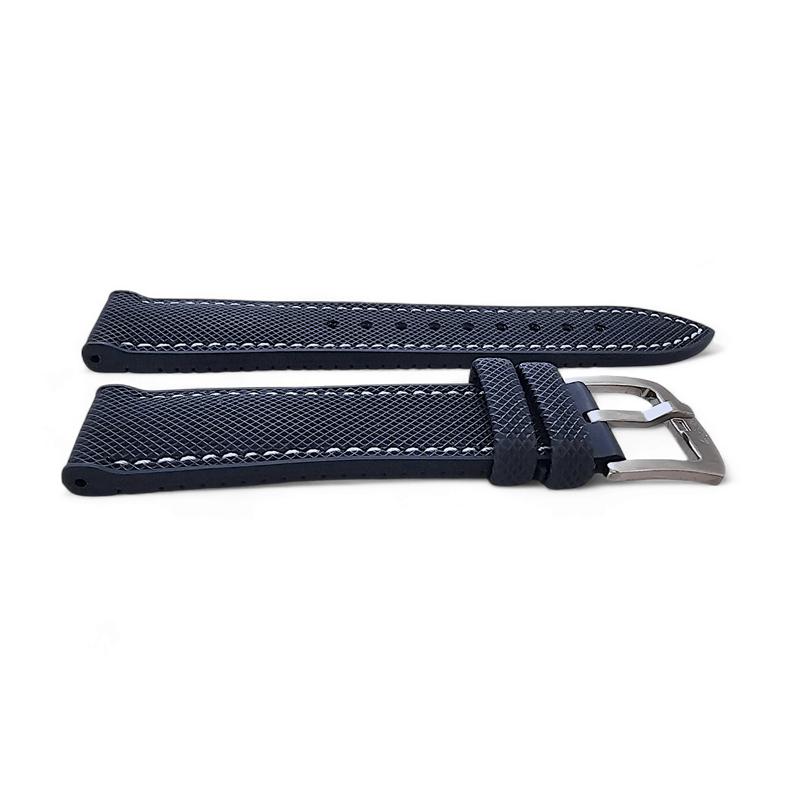 Hybrid Sailcloth FKM Rubber Watch Strap Blue White 20mm 21mm 22mm - Wrist Envy