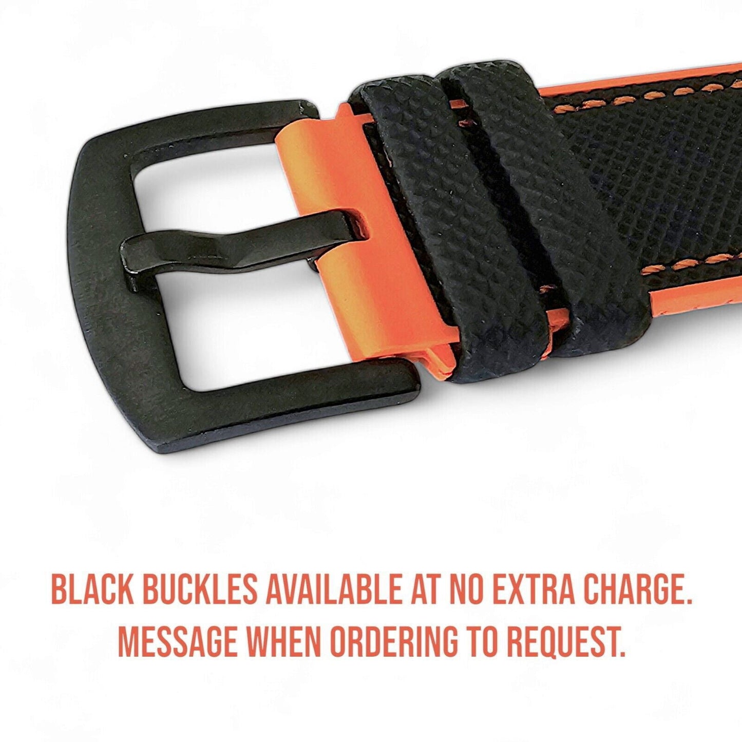 Hybrid Sailcloth FKM Rubber Watch Strap Divers Blue Orange 20mm 21mm 22mm - Wrist Envy