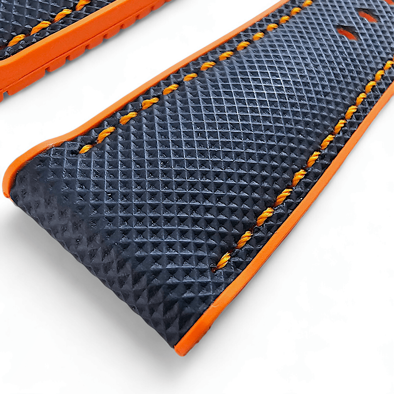 Hybrid Sailcloth FKM Rubber Watch Strap Divers Blue Orange 20mm 21mm 22mm - Wrist Envy