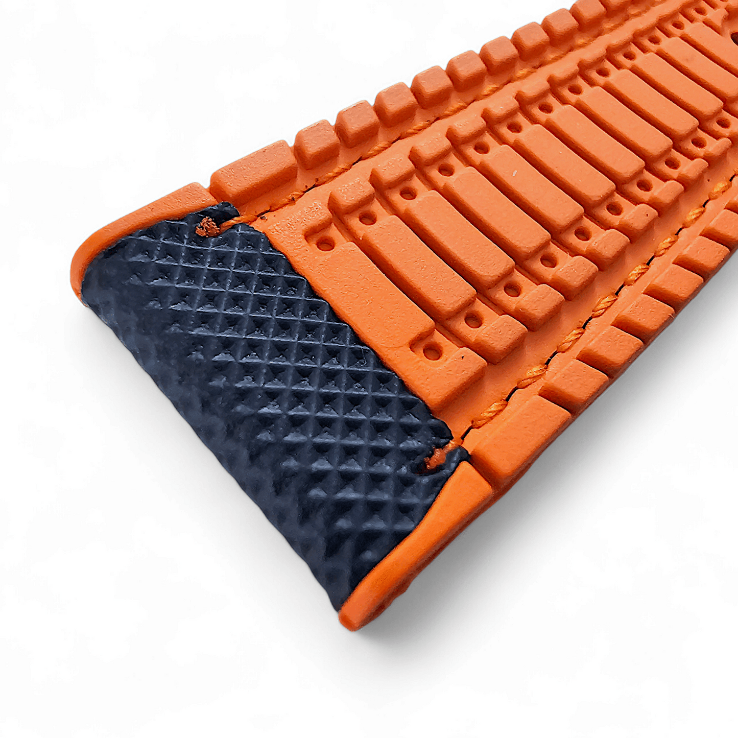 Hybrid Sailcloth FKM Rubber Watch Strap Divers Blue Orange 20mm 21mm 22mm - Wrist Envy