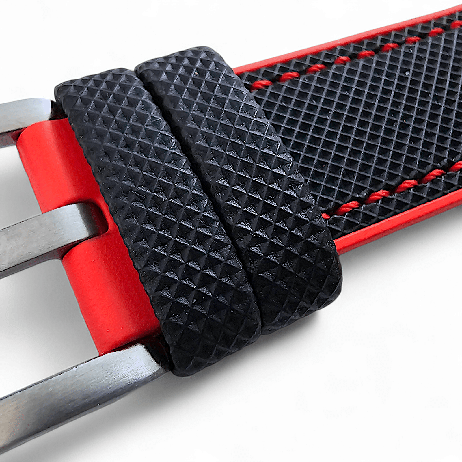 Hybrid Sailcloth Watch Strap Band FKM Rubber Black Red 20mm 21mm 22mm - Wrist Envy