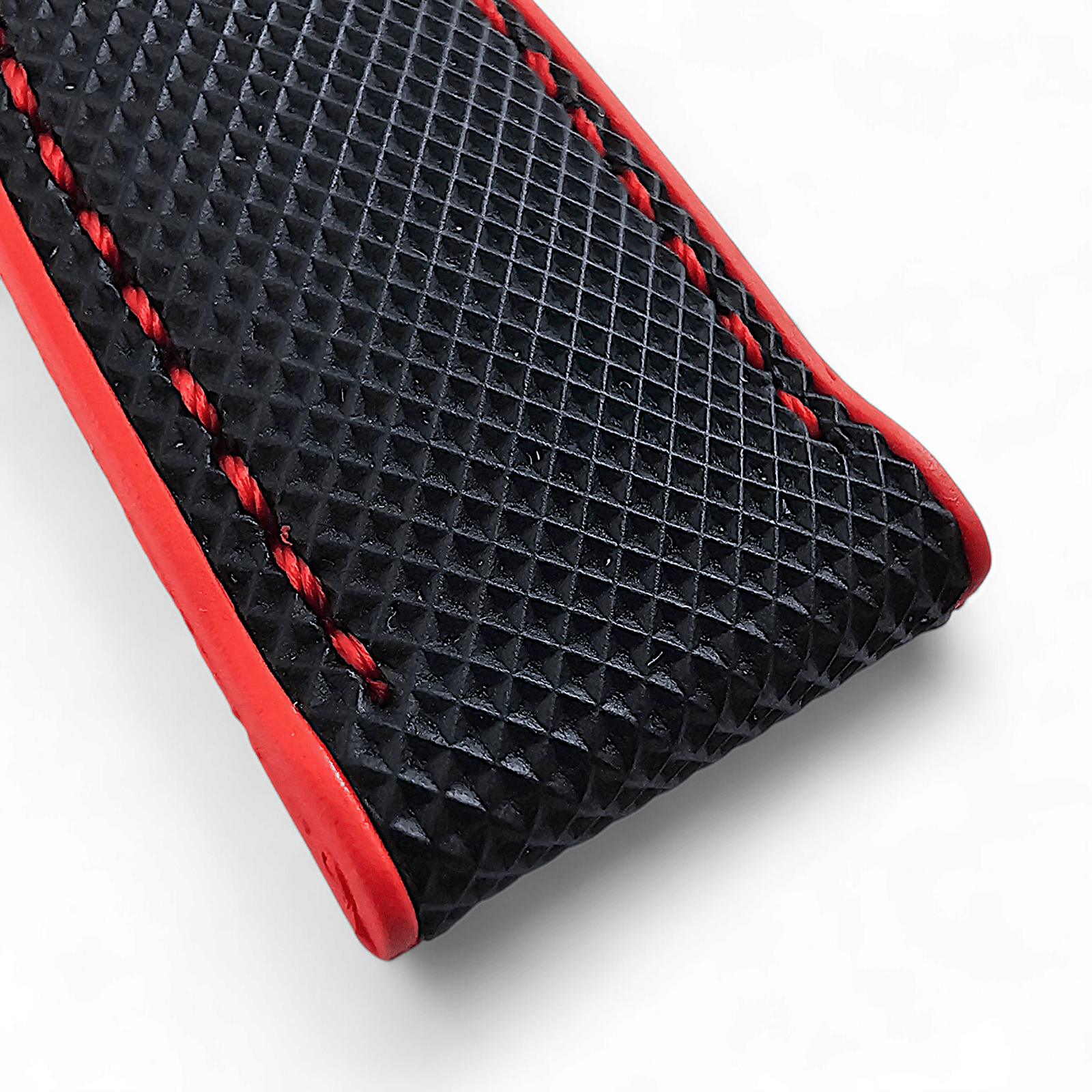 Hybrid Sailcloth Watch Strap Band FKM Rubber Black Red 20mm 21mm 22mm - Wrist Envy