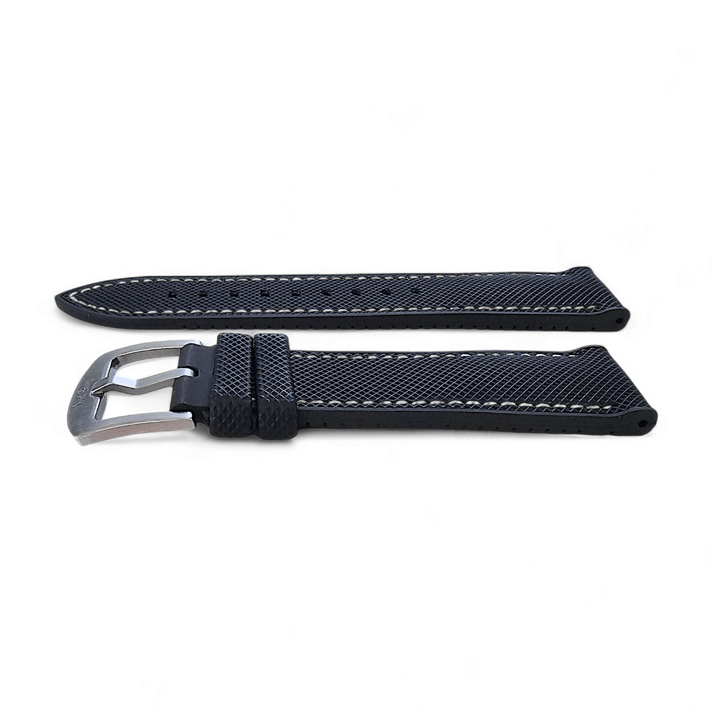 Hybrid Sailcloth Watch Strap Band FKM Rubber Black White 20mm 21mm 22mm - Wrist Envy