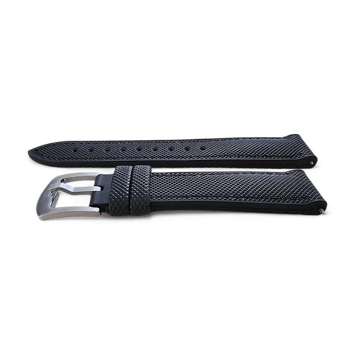 Hybrid Sailcloth Watch Strap FKM Rubber Black 20mm 21mm 22mm - Wrist Envy